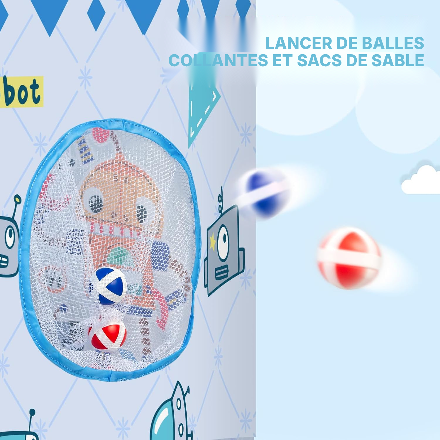 Tente à balles bleue — 4 jeux intégrés — 4