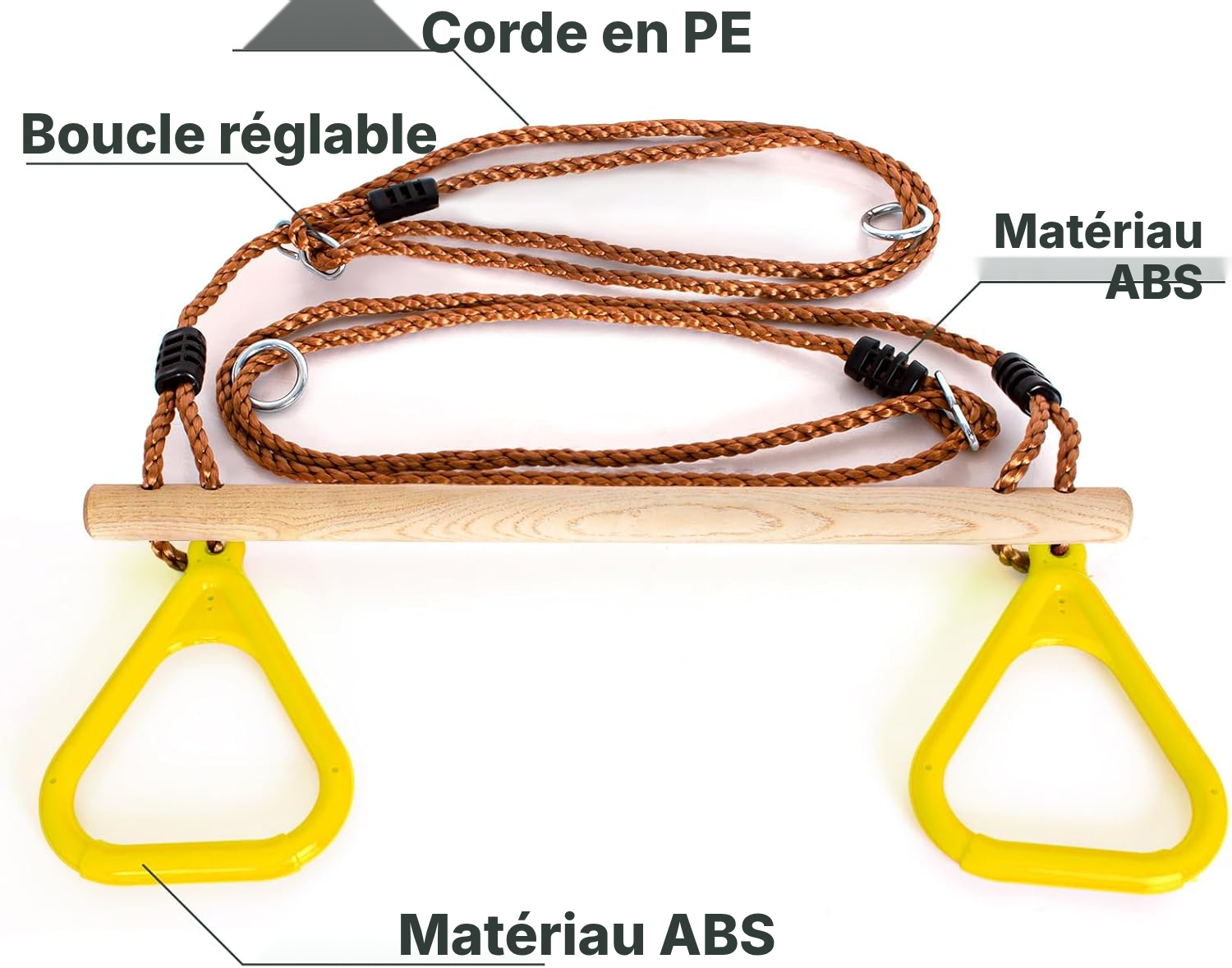 Anneaux gymnastique jaune 59 cm – force dehors — 3