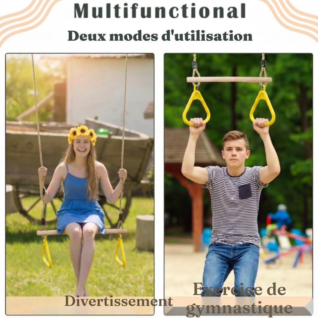 Anneaux gymnastique jaune 59 cm – force dehors — 6