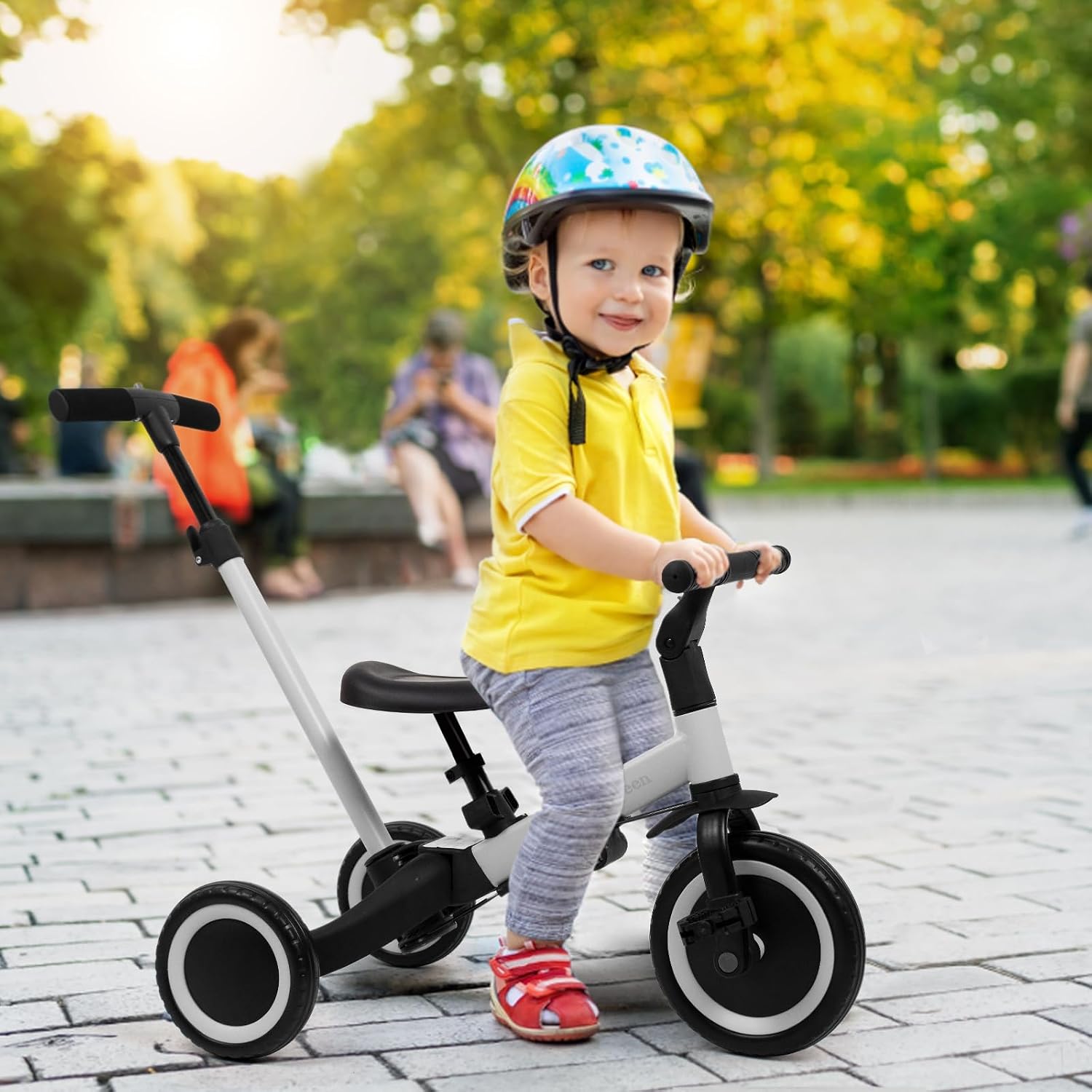 Tricycle évolutif 4-en-1 gris avec barre parentale — 5
