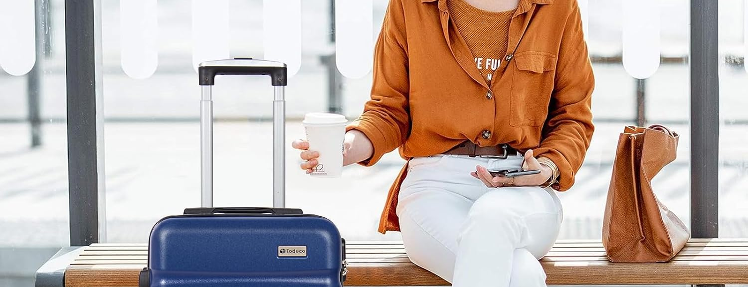 Valise rigide bleu foncé – 56 cm