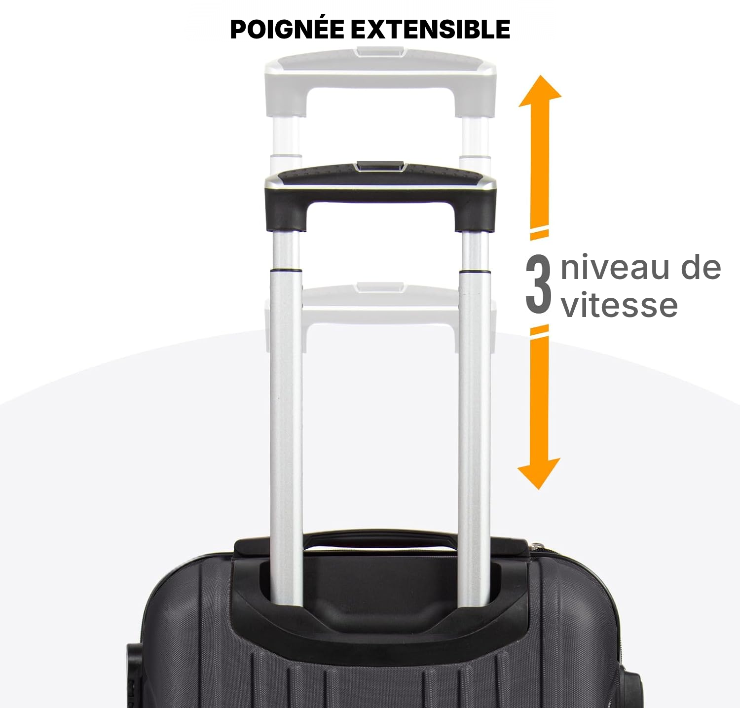 Valise pour soute gris foncé, voyage sûr — 6