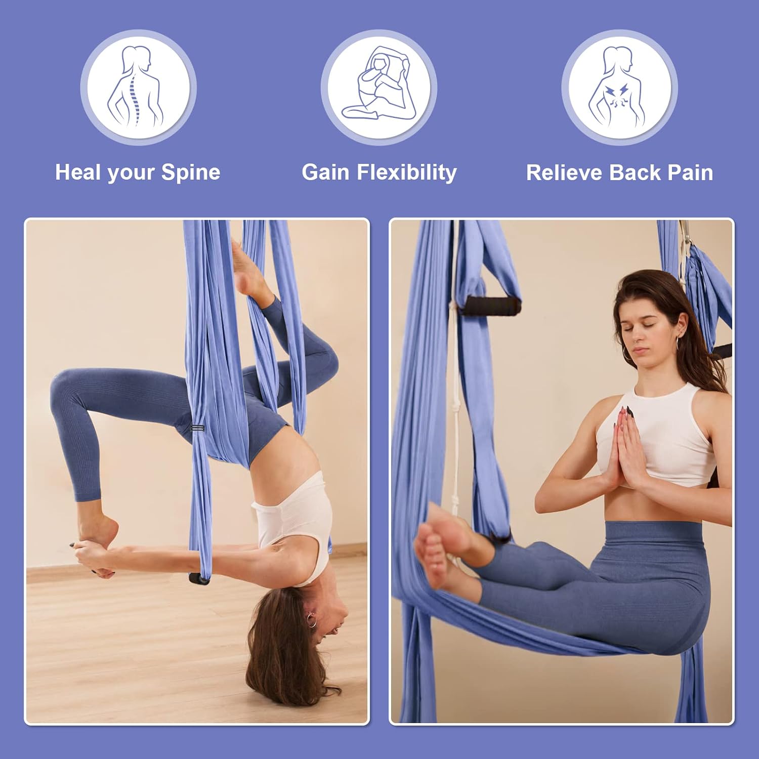 Amaca aerea 220 × 130 cm per yoga sospeso — 5