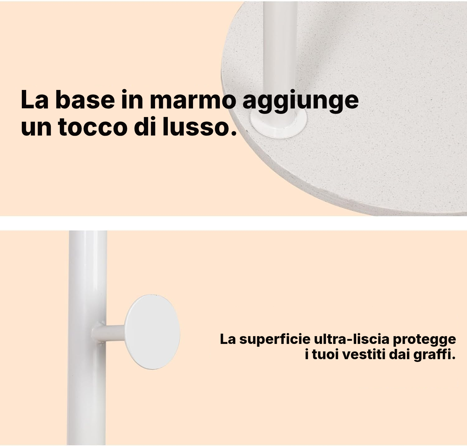 Appendiabiti bianco da terra, stabile e di design — 3