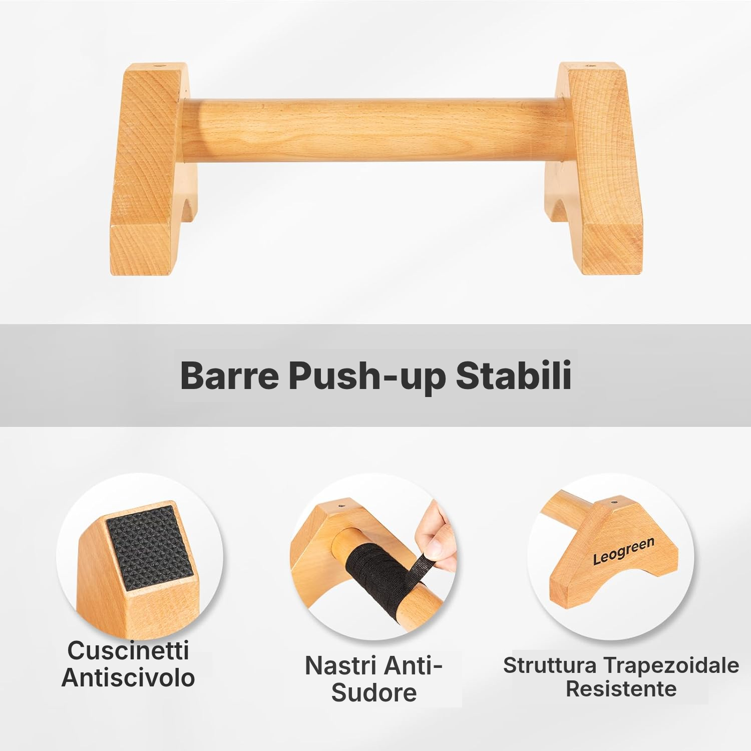 Attrezzo per flessioni: parallele in legno — 3