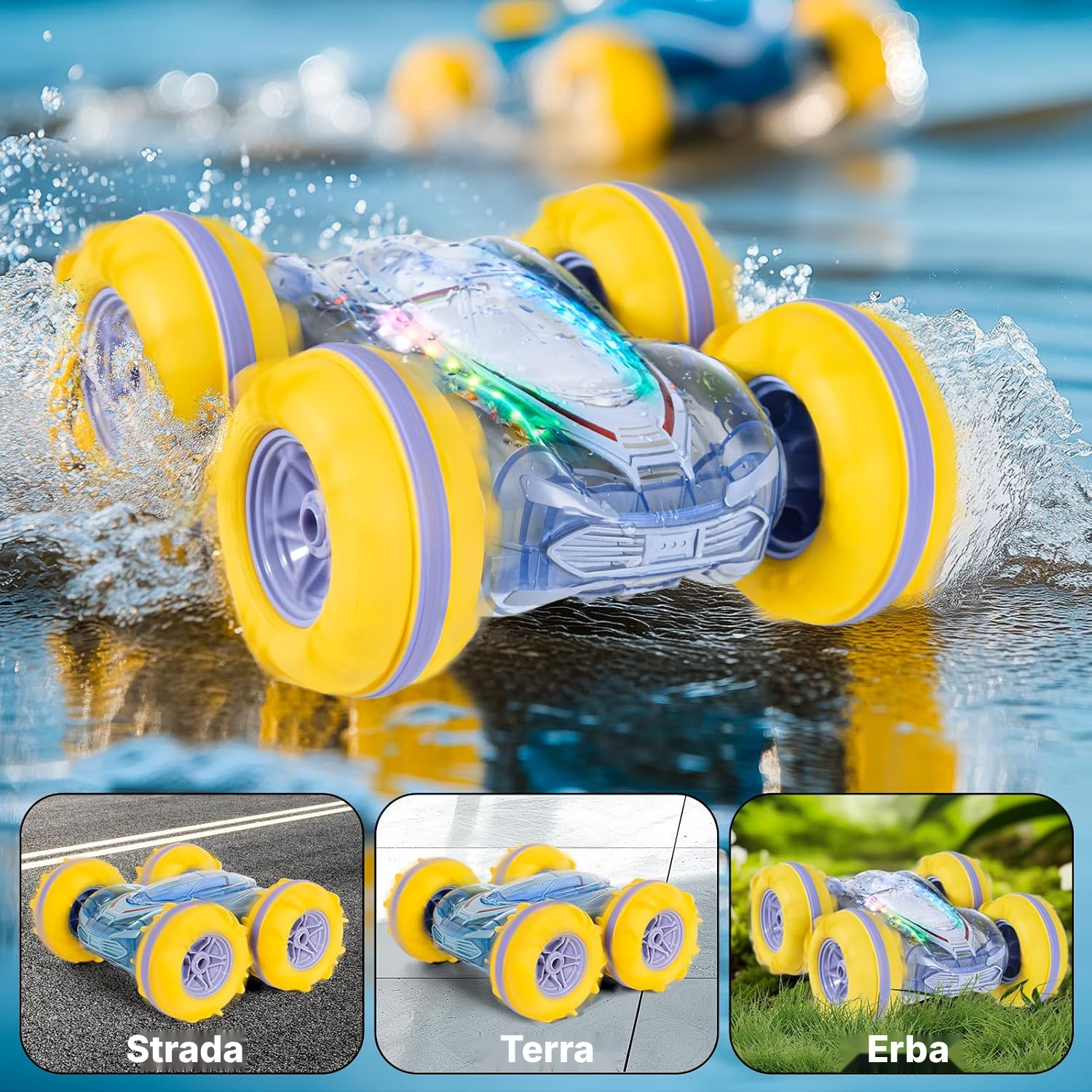 Macchina telecomandata 4WD blu compatta — 5