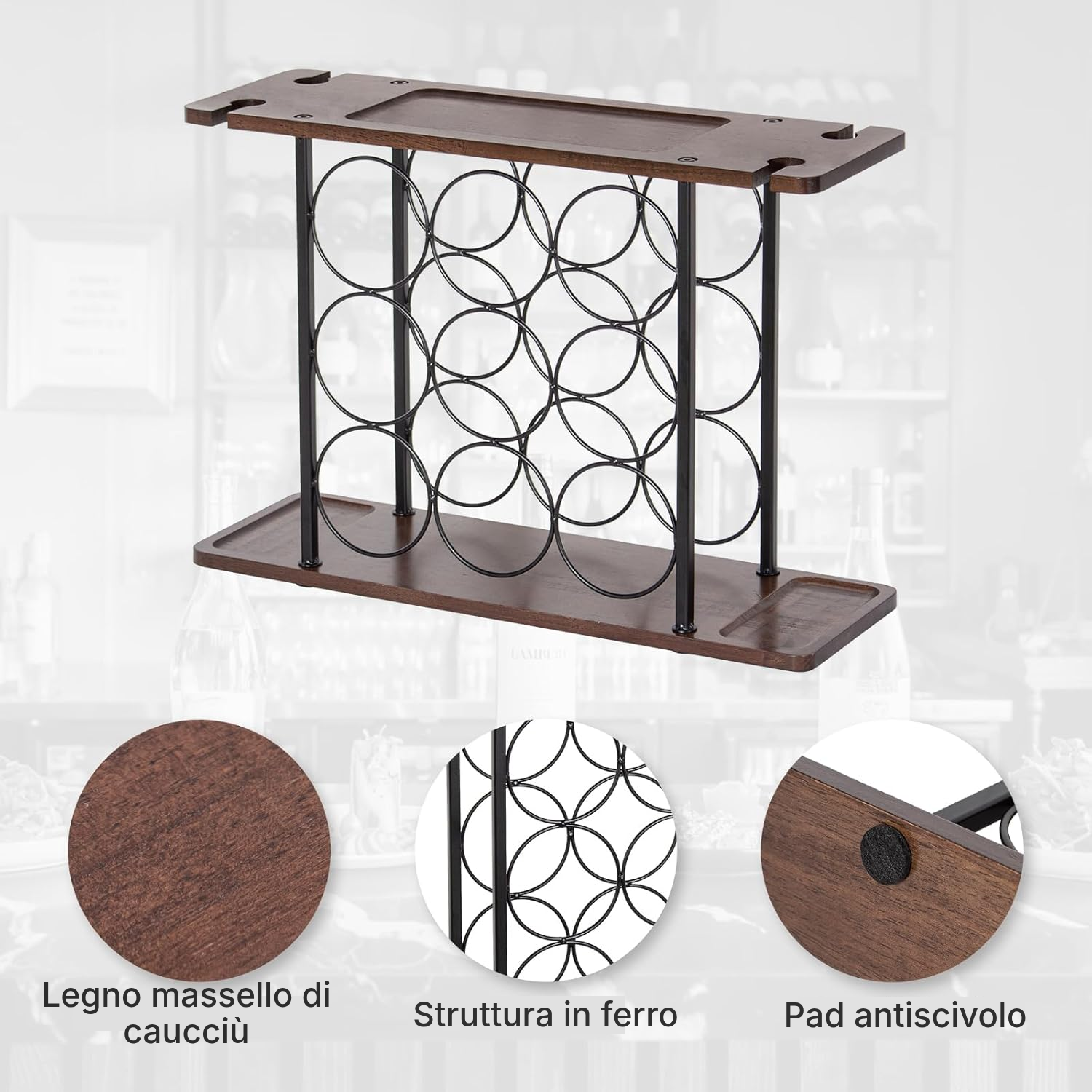 Cantine vino – portabottiglie nero pratico — 3