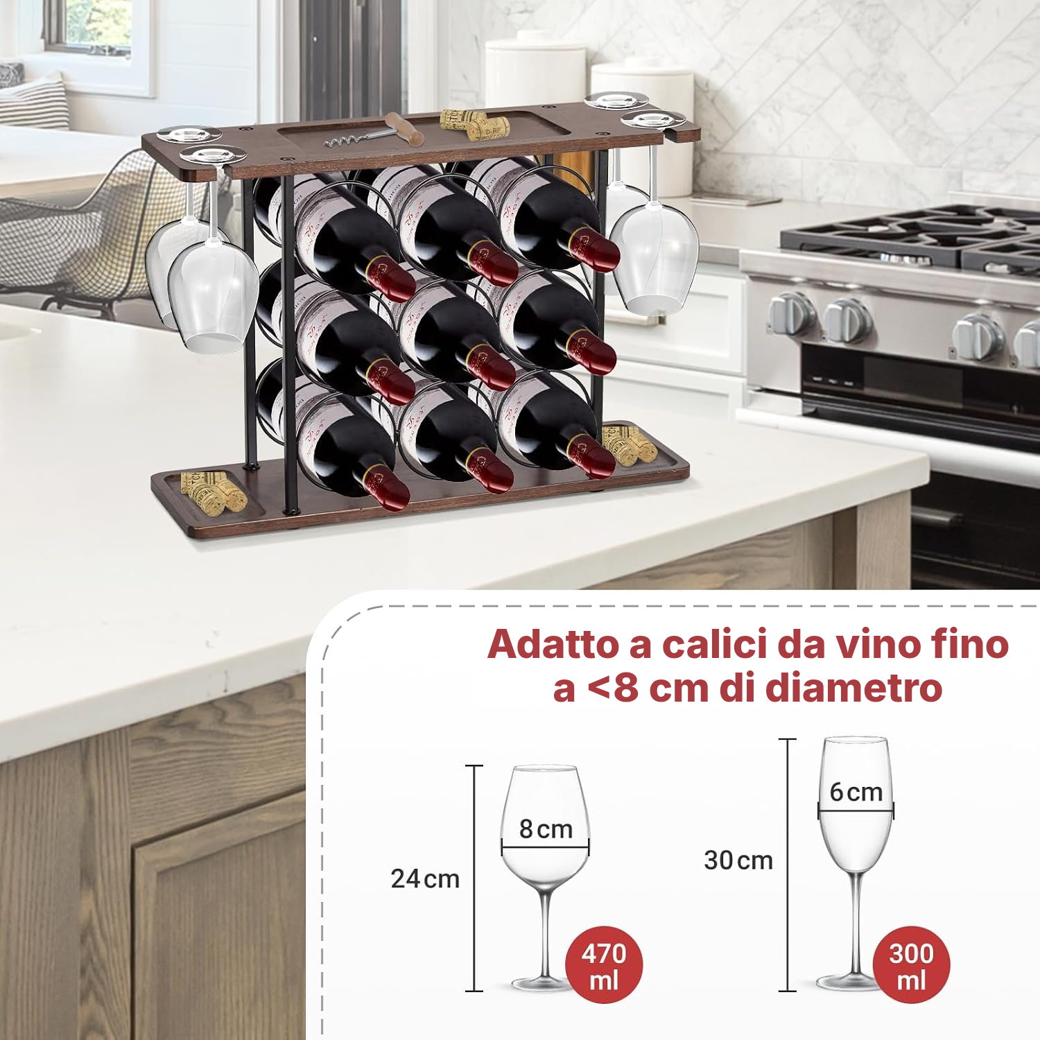 Cantine vino – portabottiglie nero pratico — 4