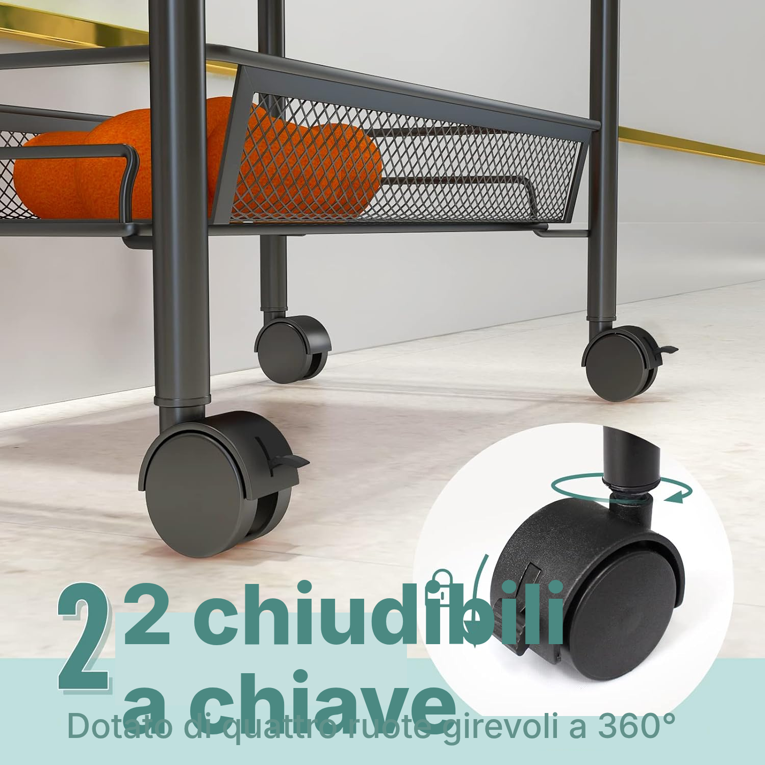 Carrelli per la cucina neri, 5 livelli — 2