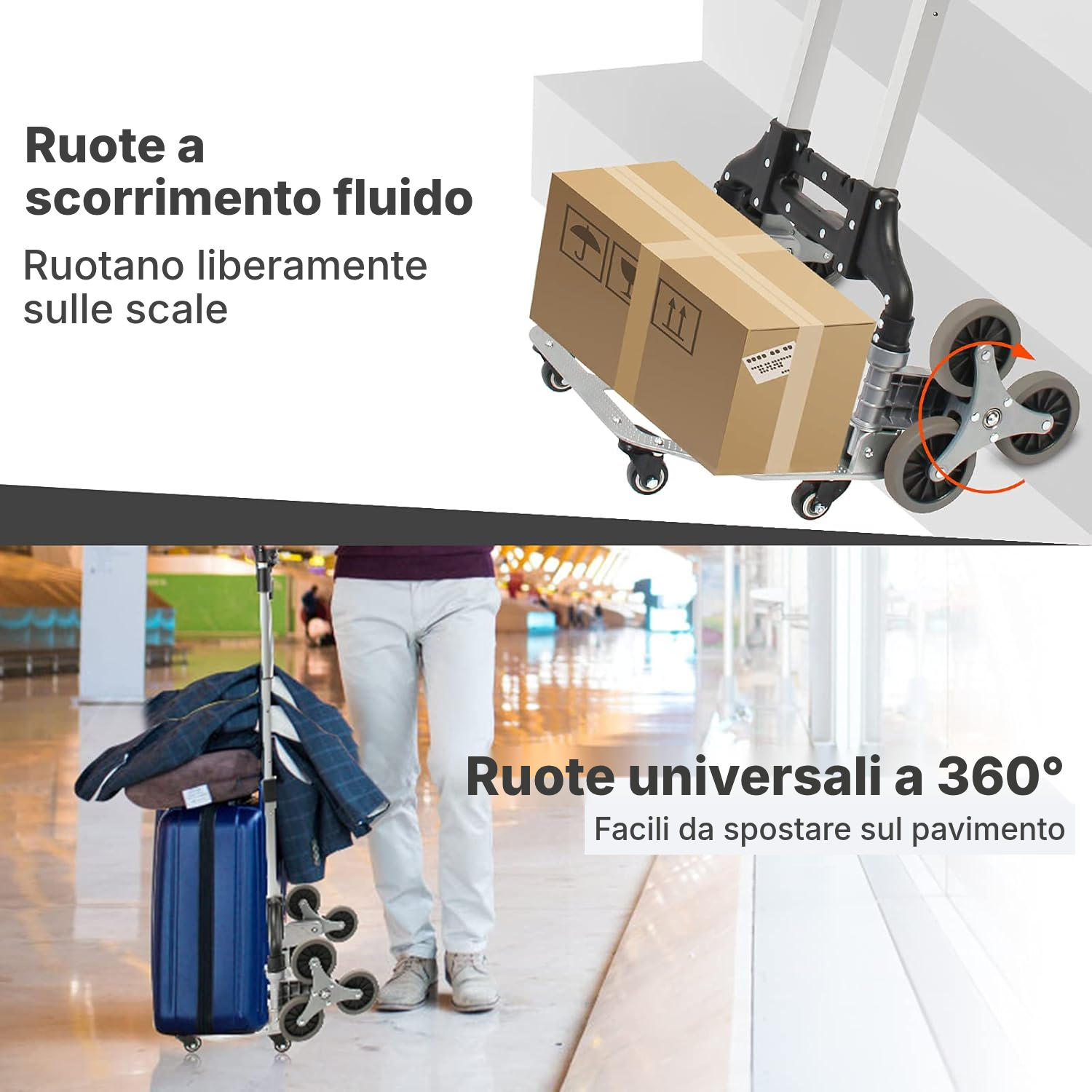 Carrello portapacchi pieghevole per scale — 2