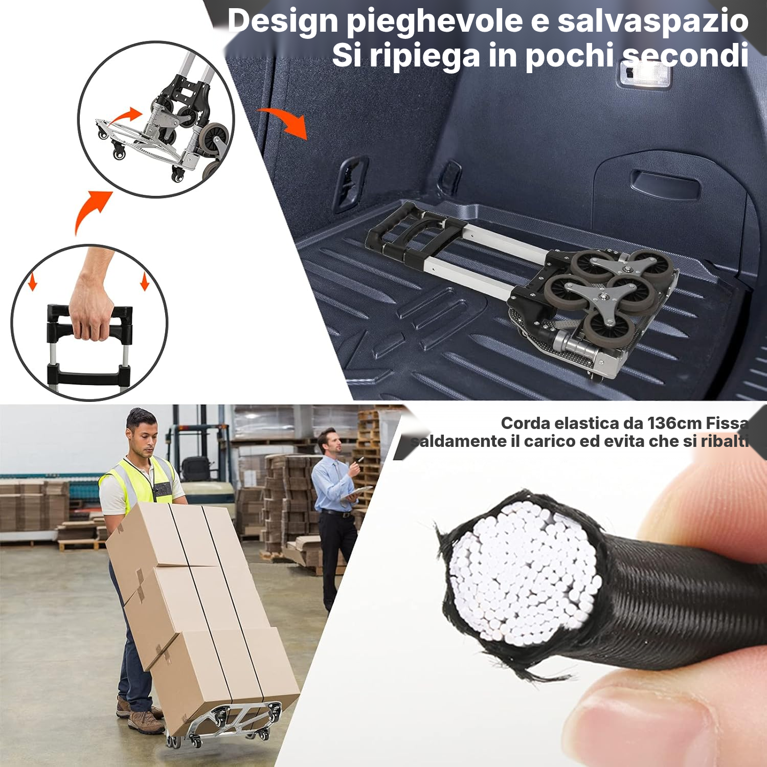 Carrello portapacchi pieghevole per scale — 4