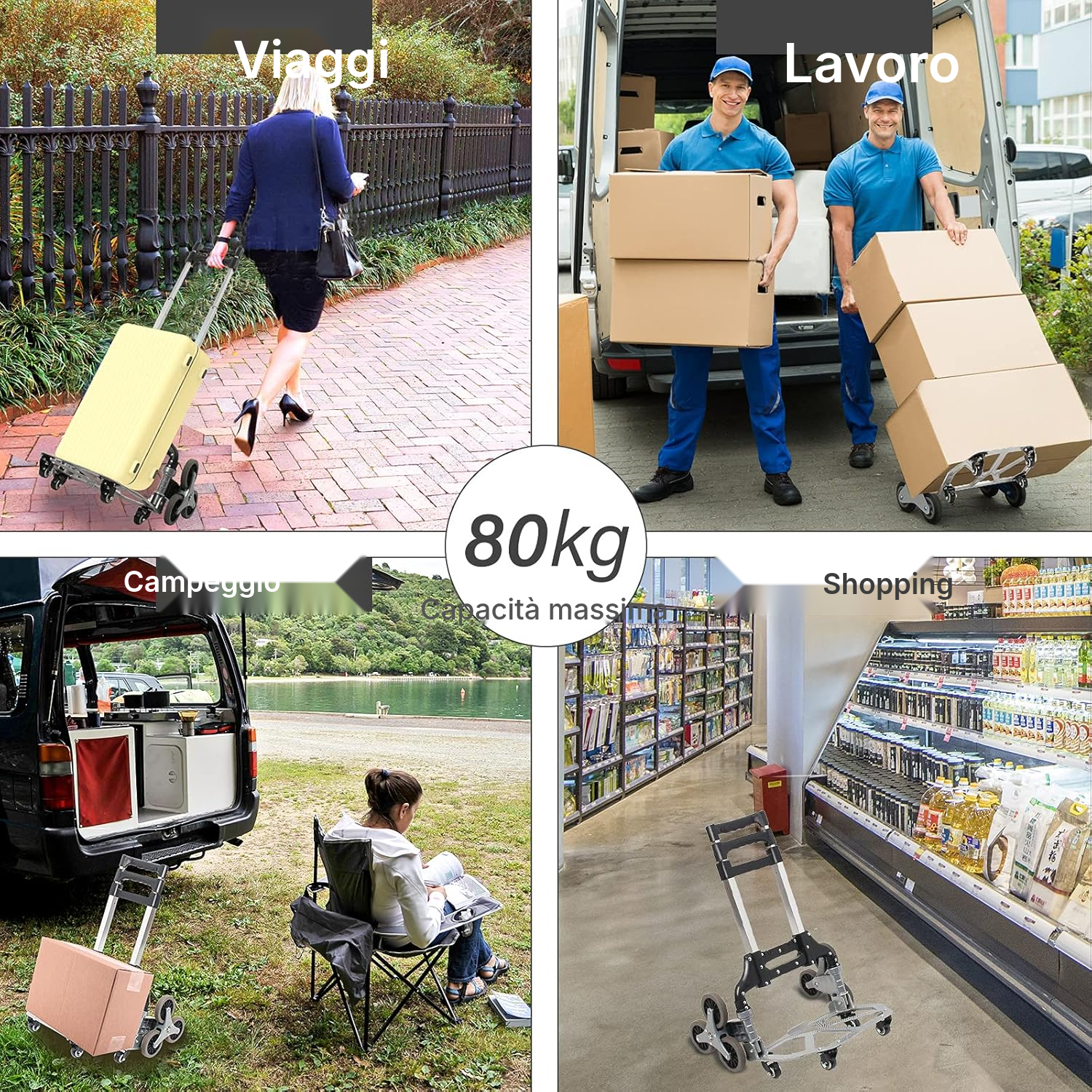 Carrello portapacchi pieghevole per scale — 6