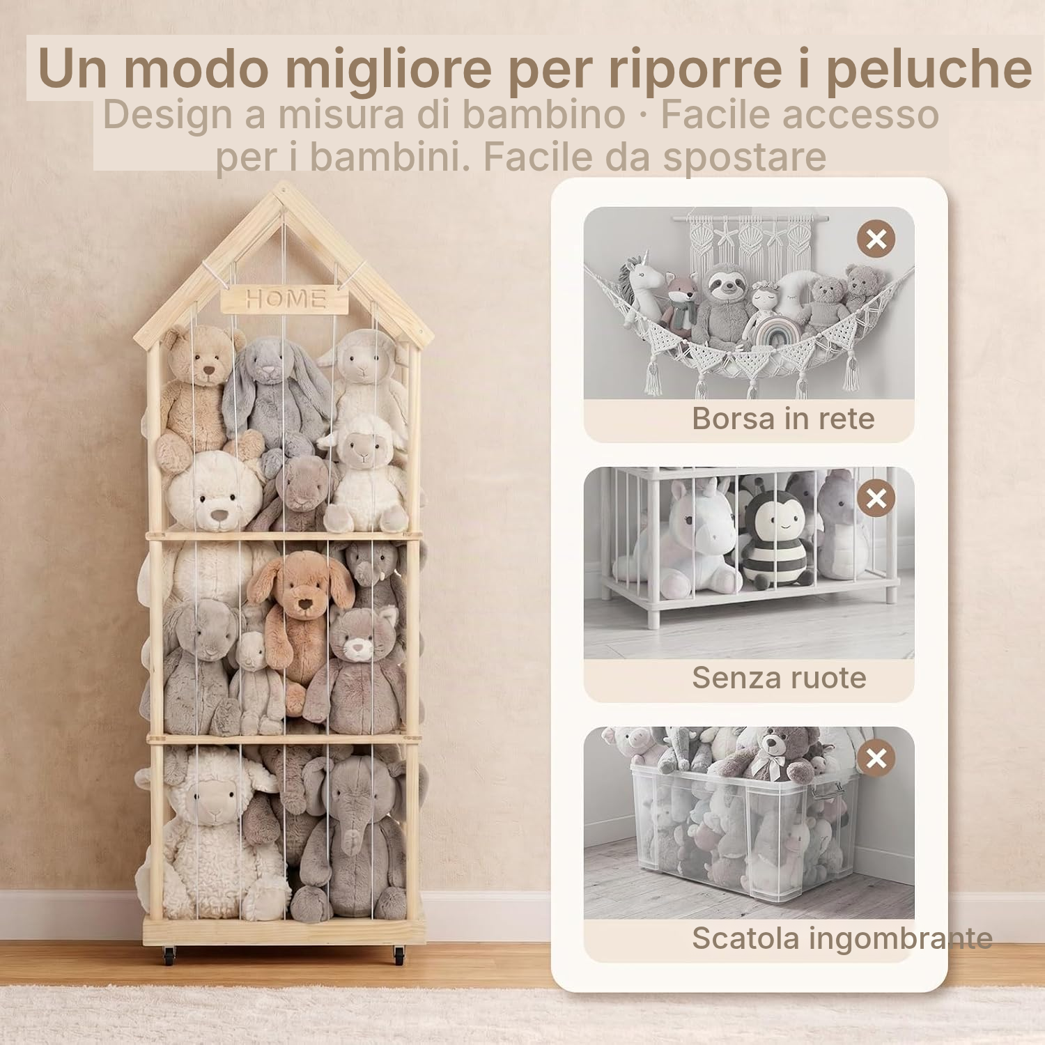 Contenitore per giocattoli 3 livelli su ruote — 7