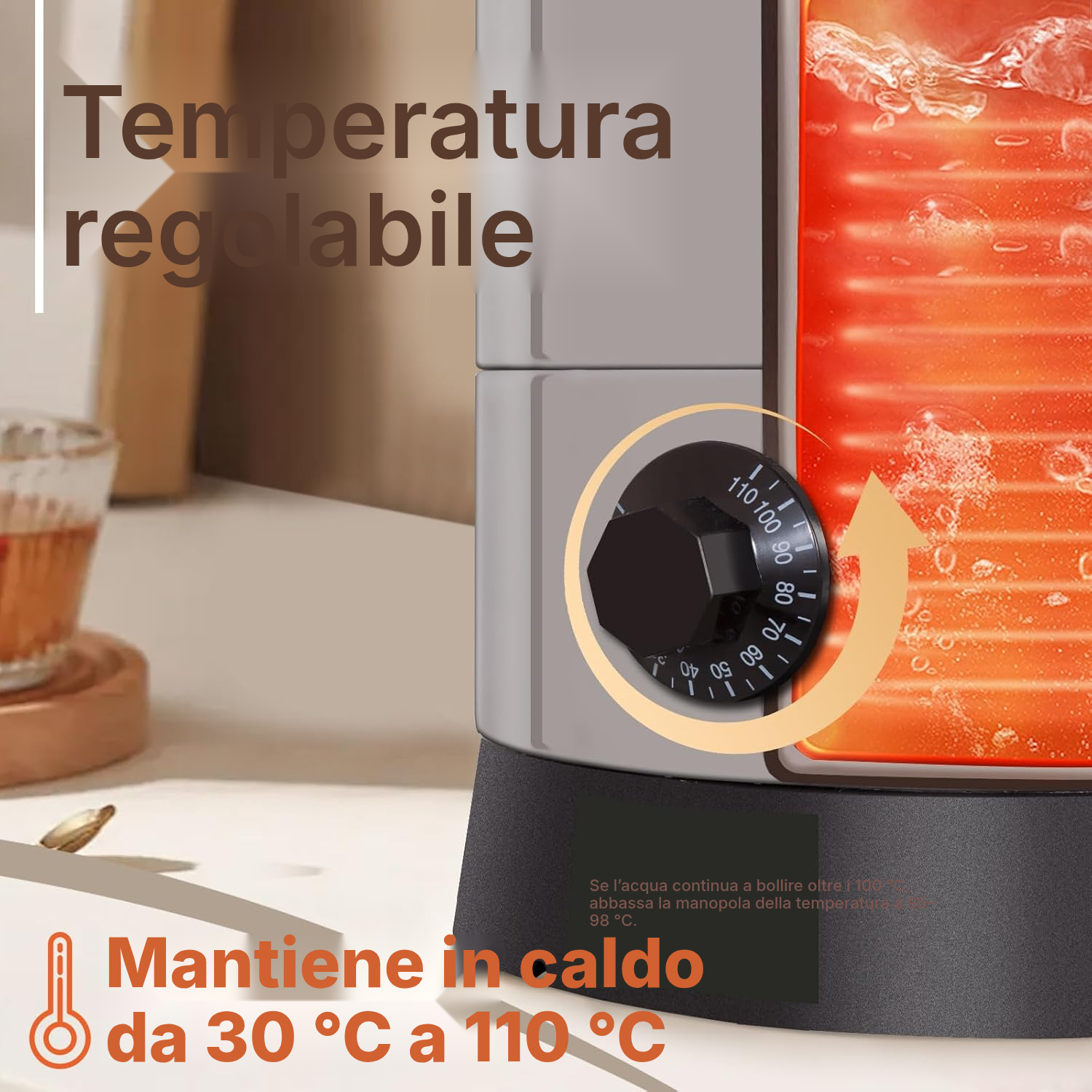 Scaldavino elettrico 9,3 L, parete singola — 3