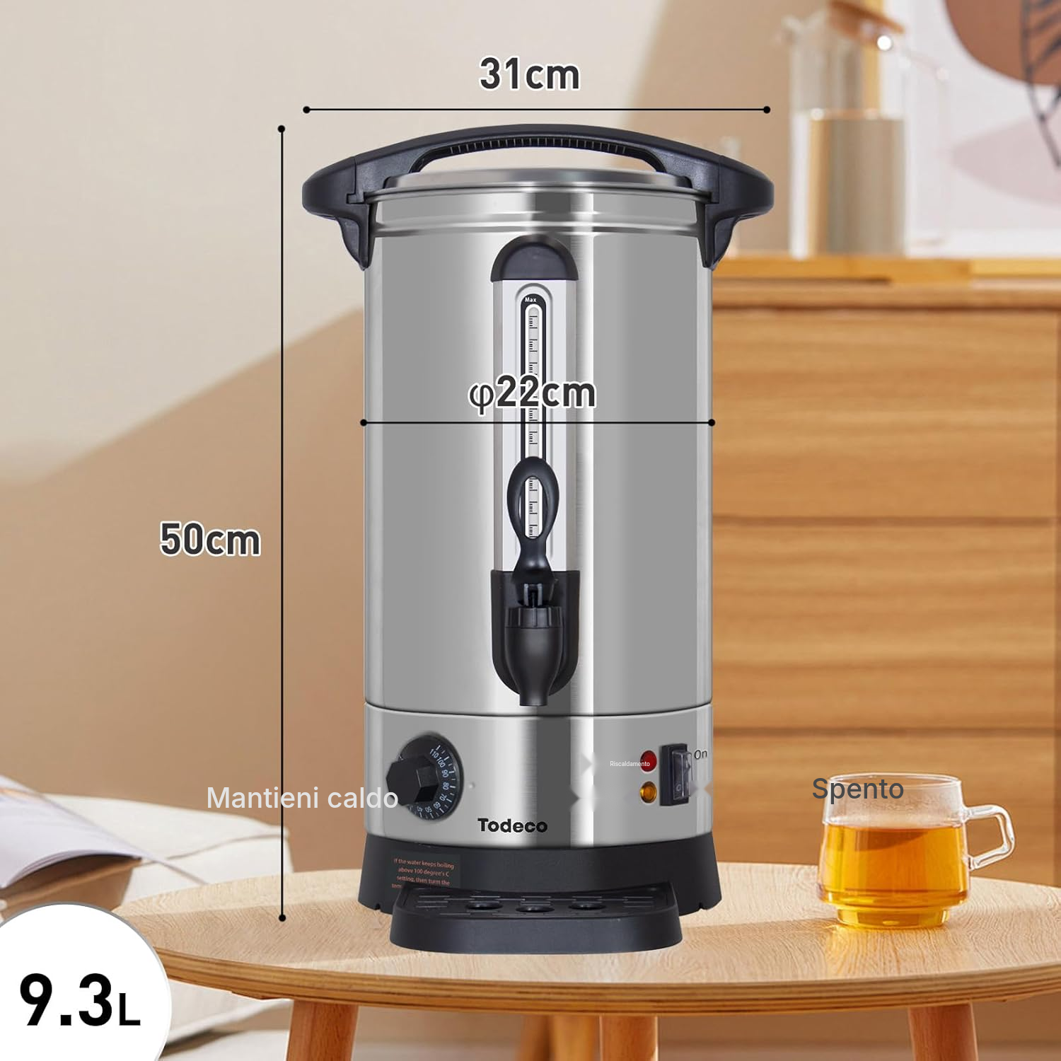 Scaldavino elettrico 9,3 L, parete singola — 6