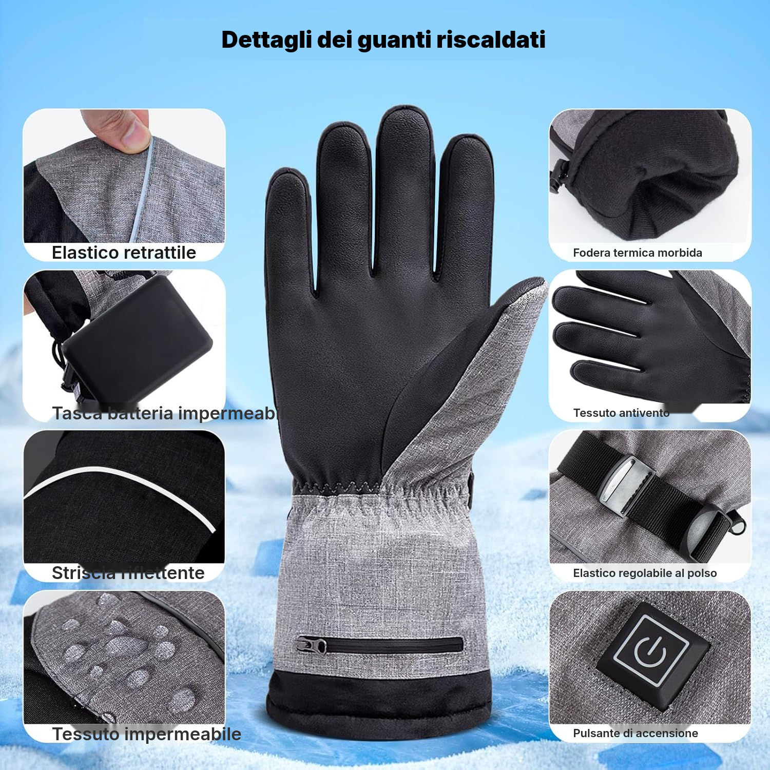 Guanti riscaldati neri: mani al caldo — 4