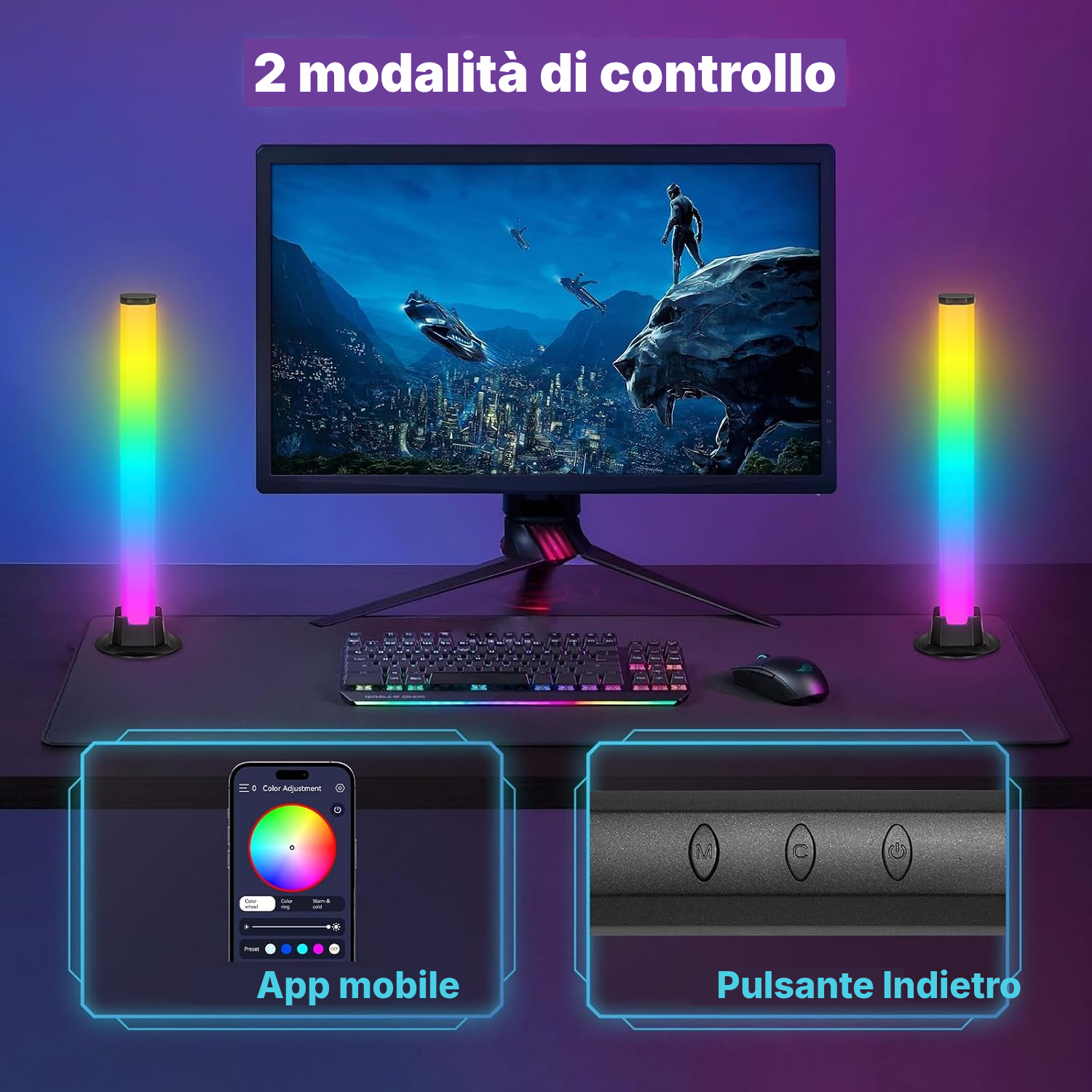 Lampada RGB gaming nera — 7