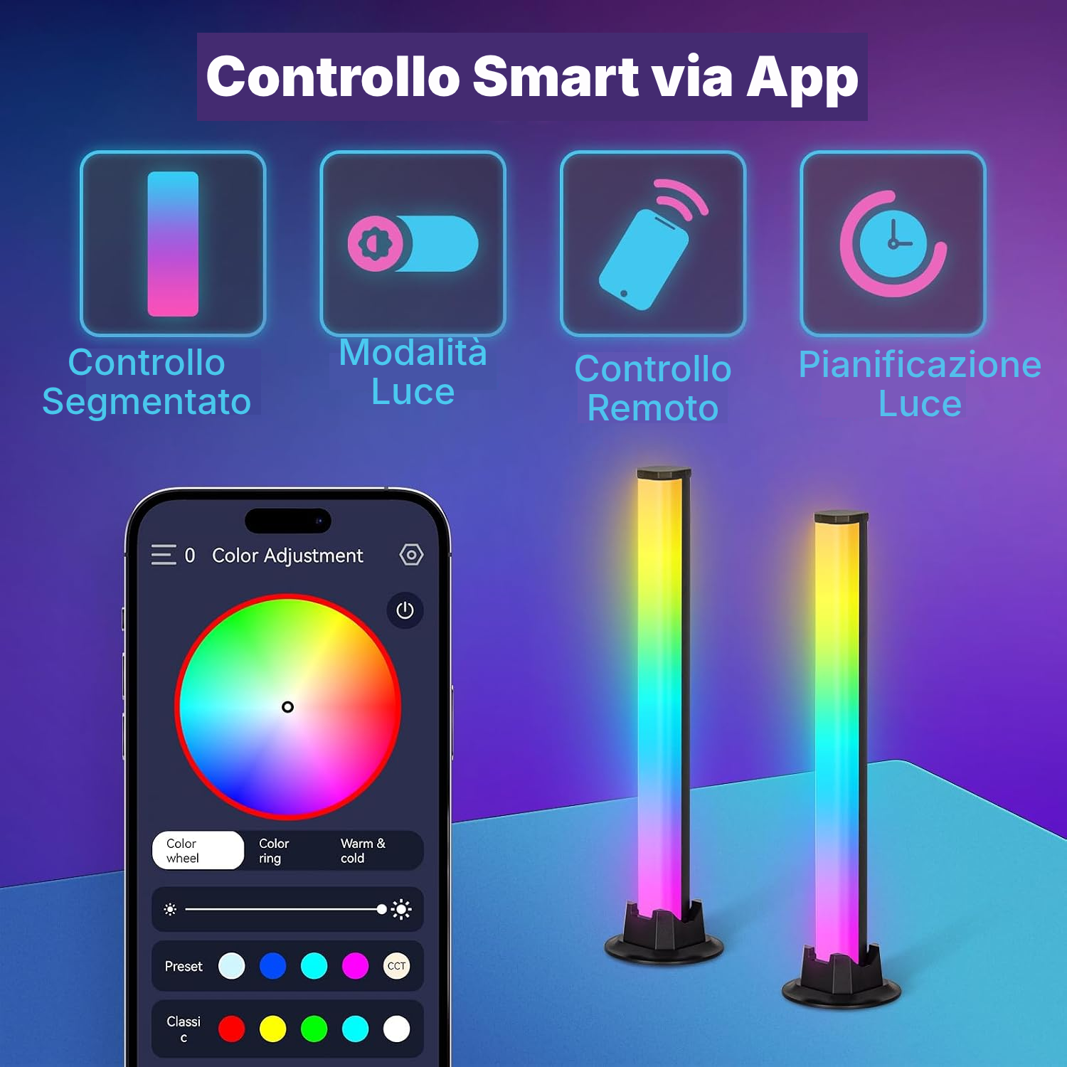 Lampada RGB gaming nera — 2