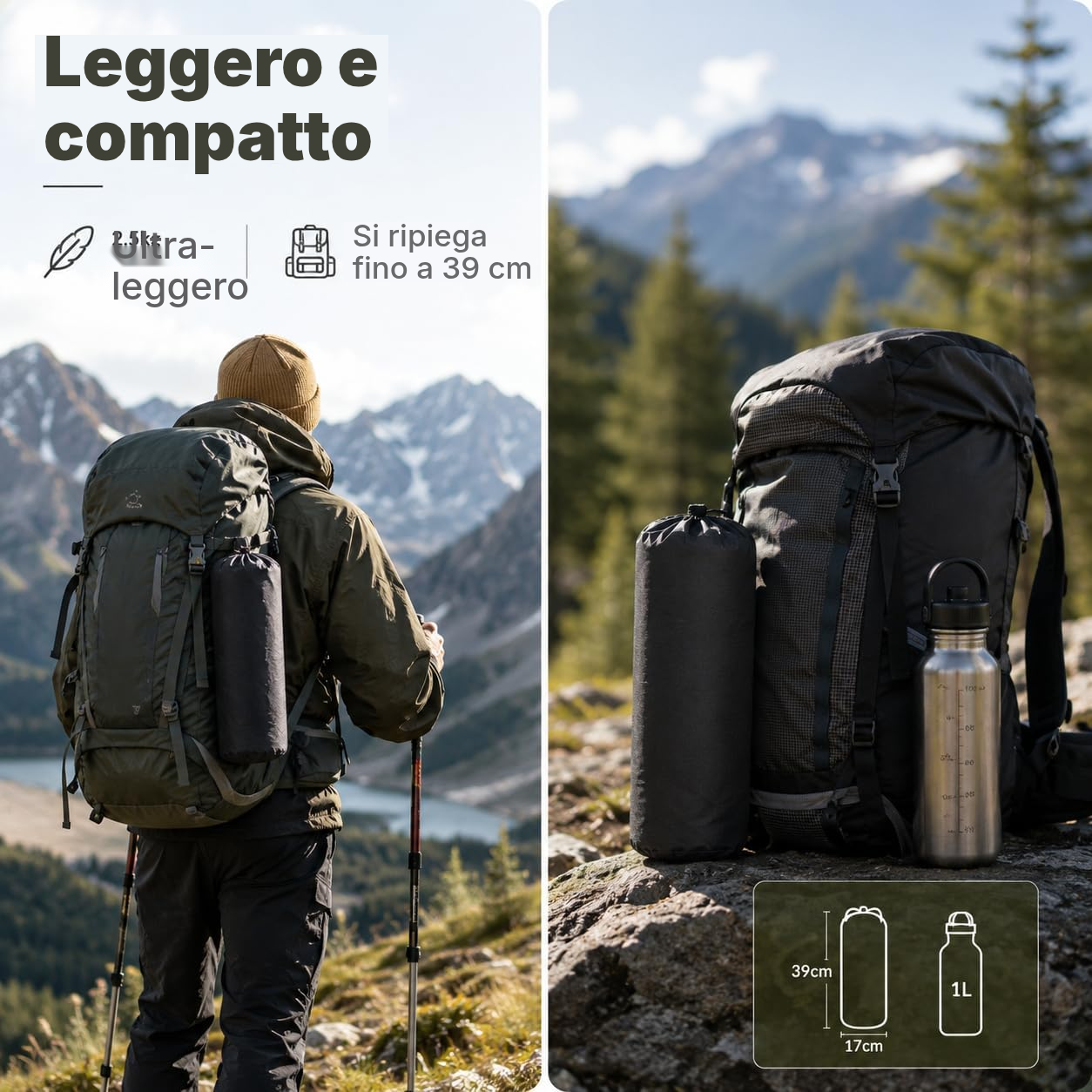 Lettini campeggio: letto pieghevole nero — 3
