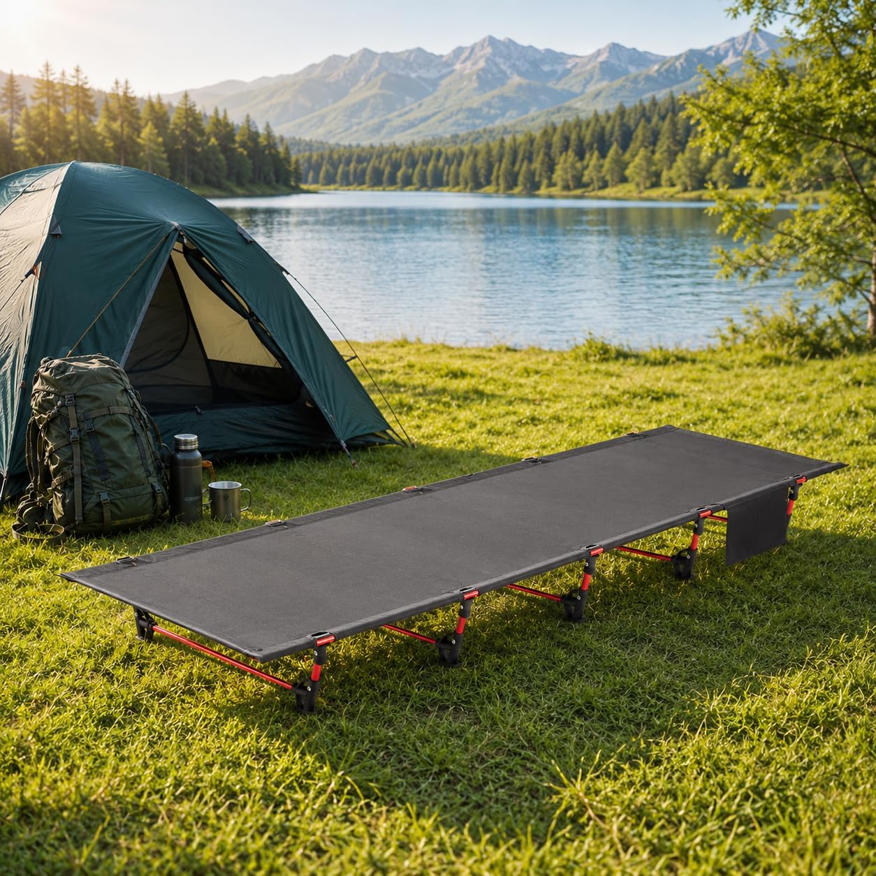 Lettini campeggio: letto pieghevole nero — 7
