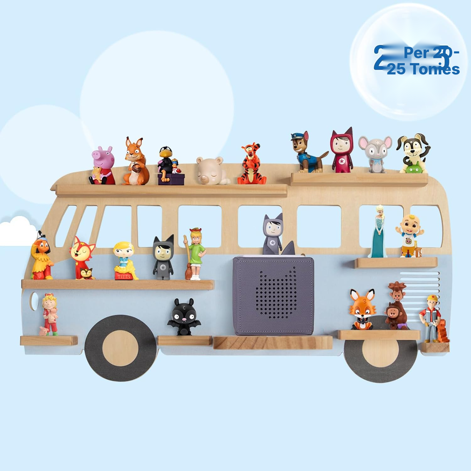 Mensola magnetica per Toniebox/Tonies – autobus blu, 62 cm — 2