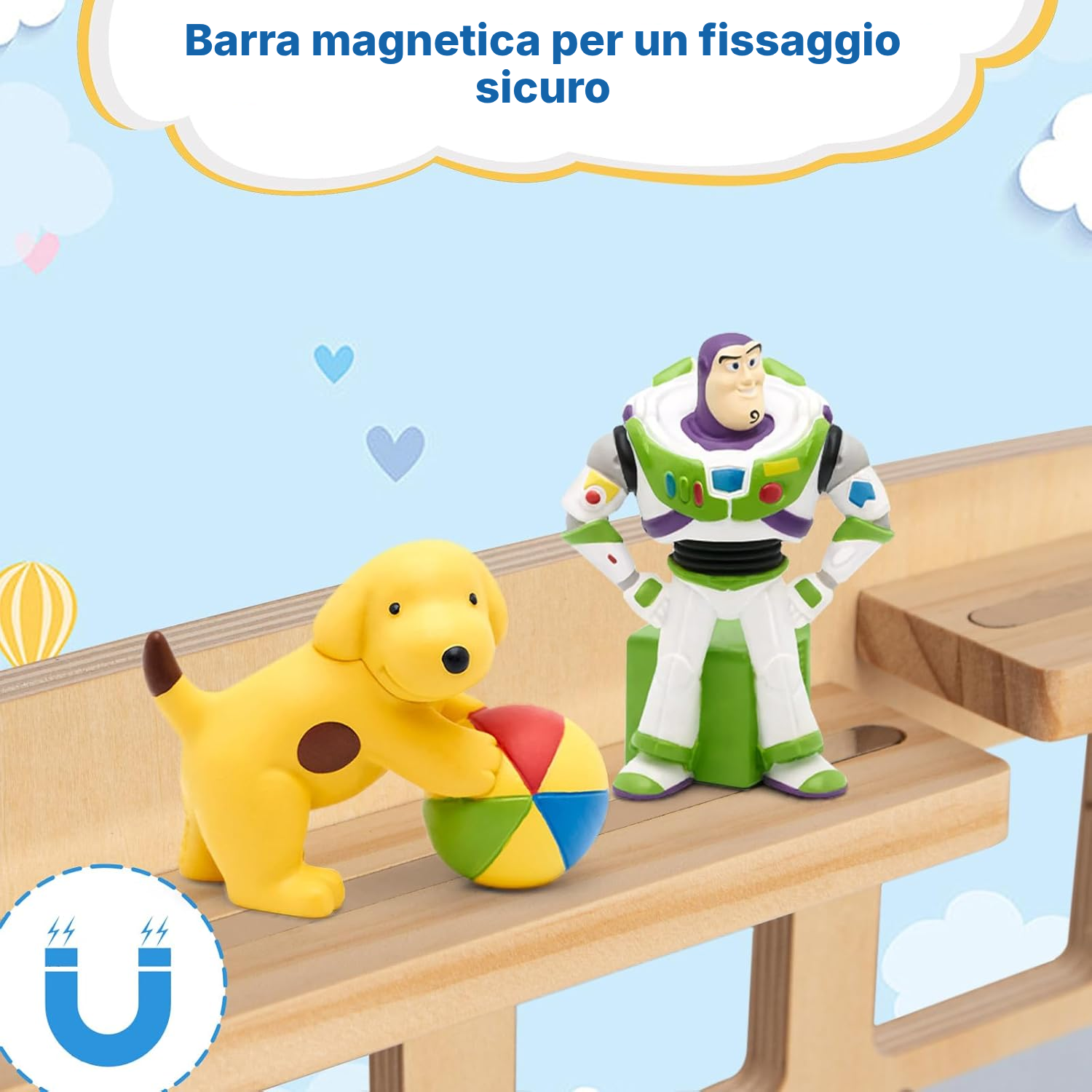 Mensola magnetica per Toniebox/Tonies – autobus blu, 62 cm — 3
