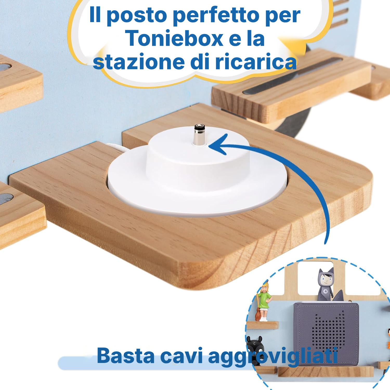 Mensola magnetica per Toniebox/Tonies – autobus blu, 62 cm — 4