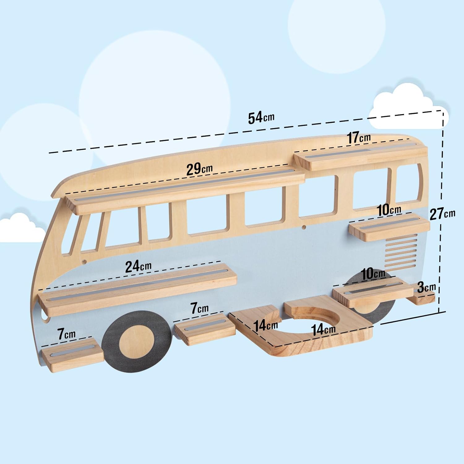 Mensola magnetica per Toniebox/Tonies – autobus blu, 62 cm — 7