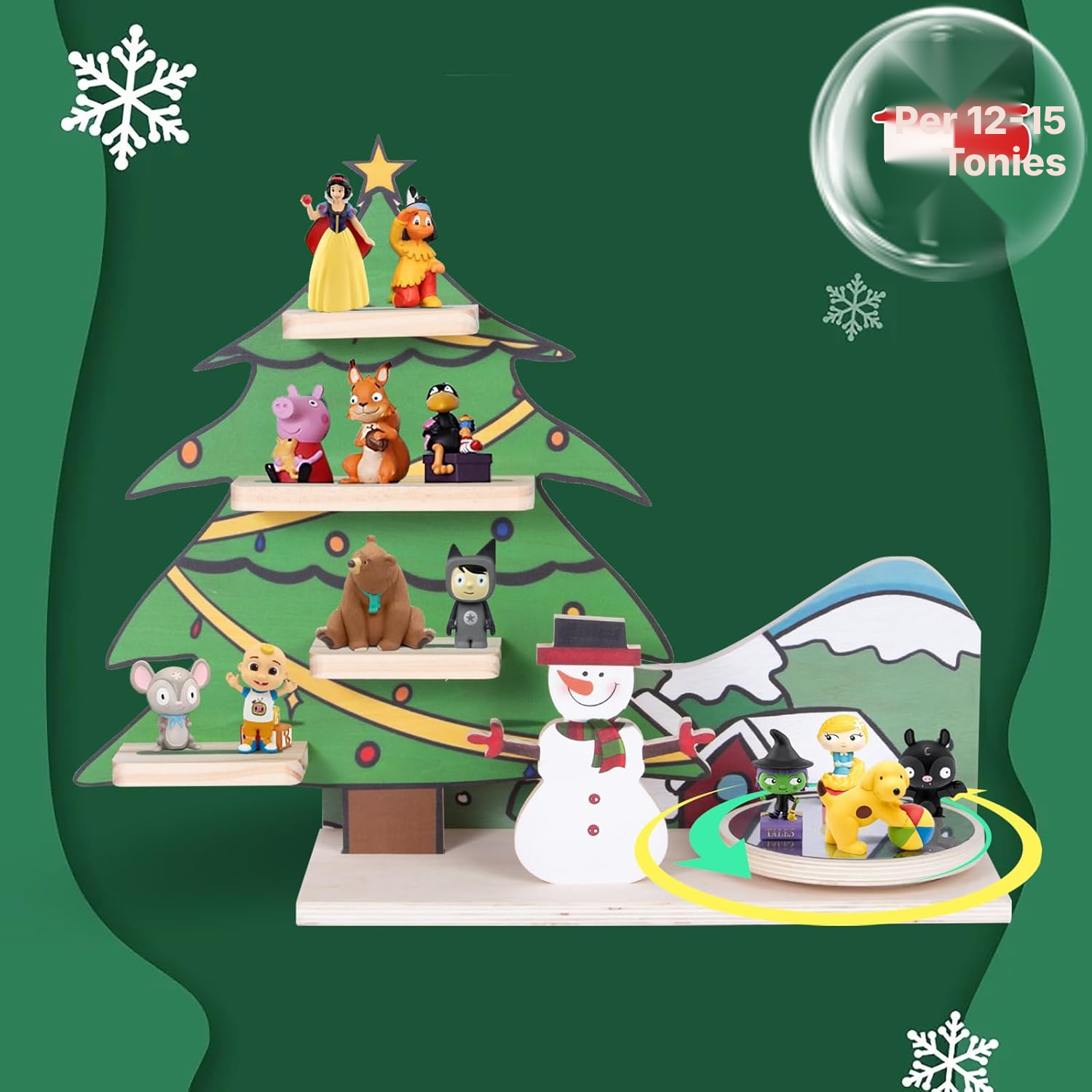 Mensola magnetica Toniebox/Tonies – albero di Natale girevole, 40 cm — 3