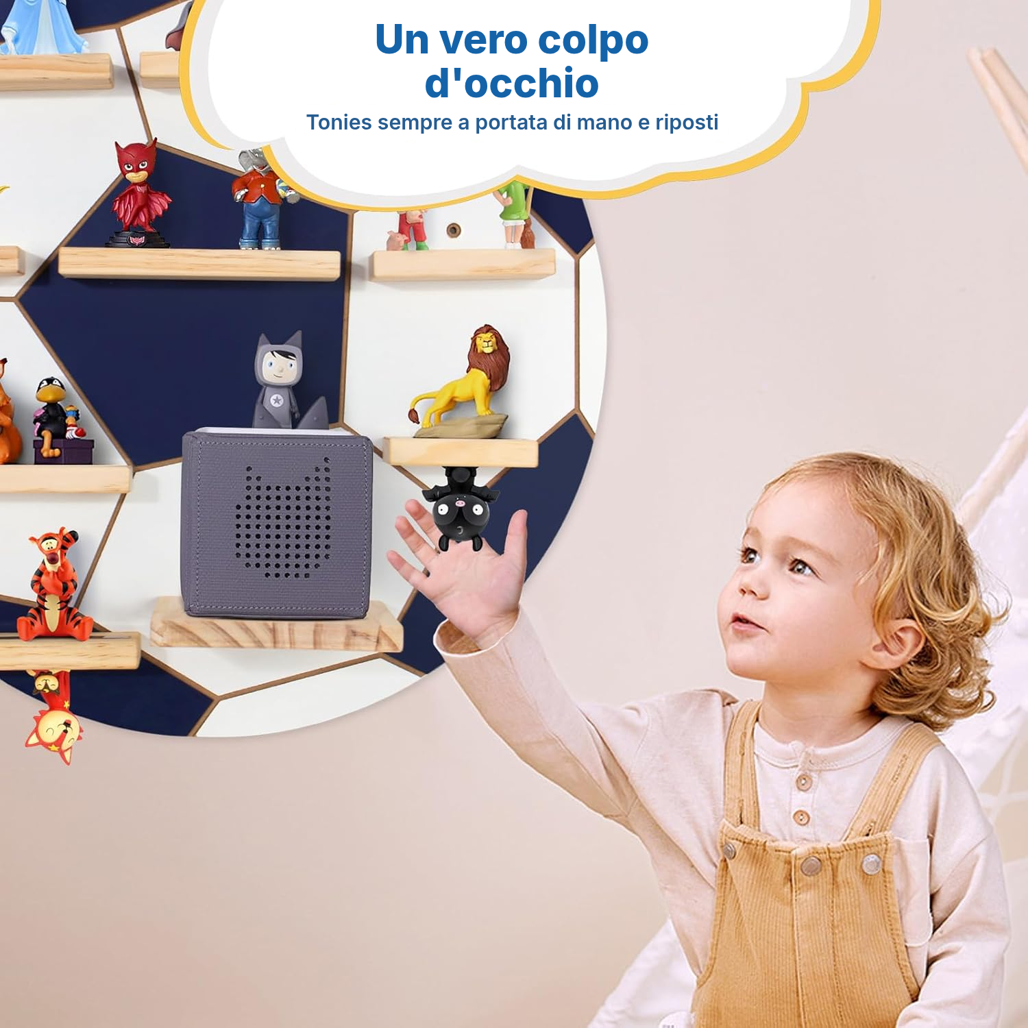 Mensola magnetica per Toniebox/Tonies – calcio blu, 50 cm — 7
