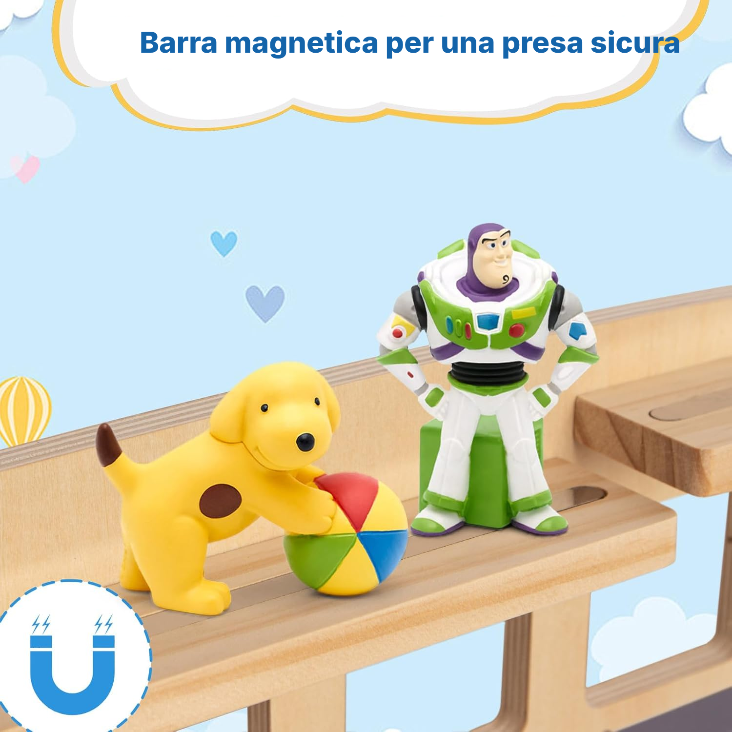 Mensola magnetica per Toniebox/Tonies – autobus grigio, 62 cm — 3