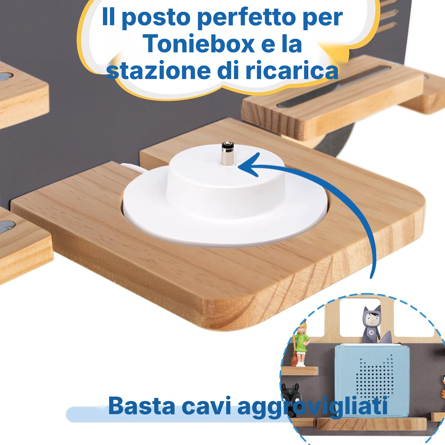 Mensola magnetica per Toniebox/Tonies – autobus grigio, 62 cm — 4