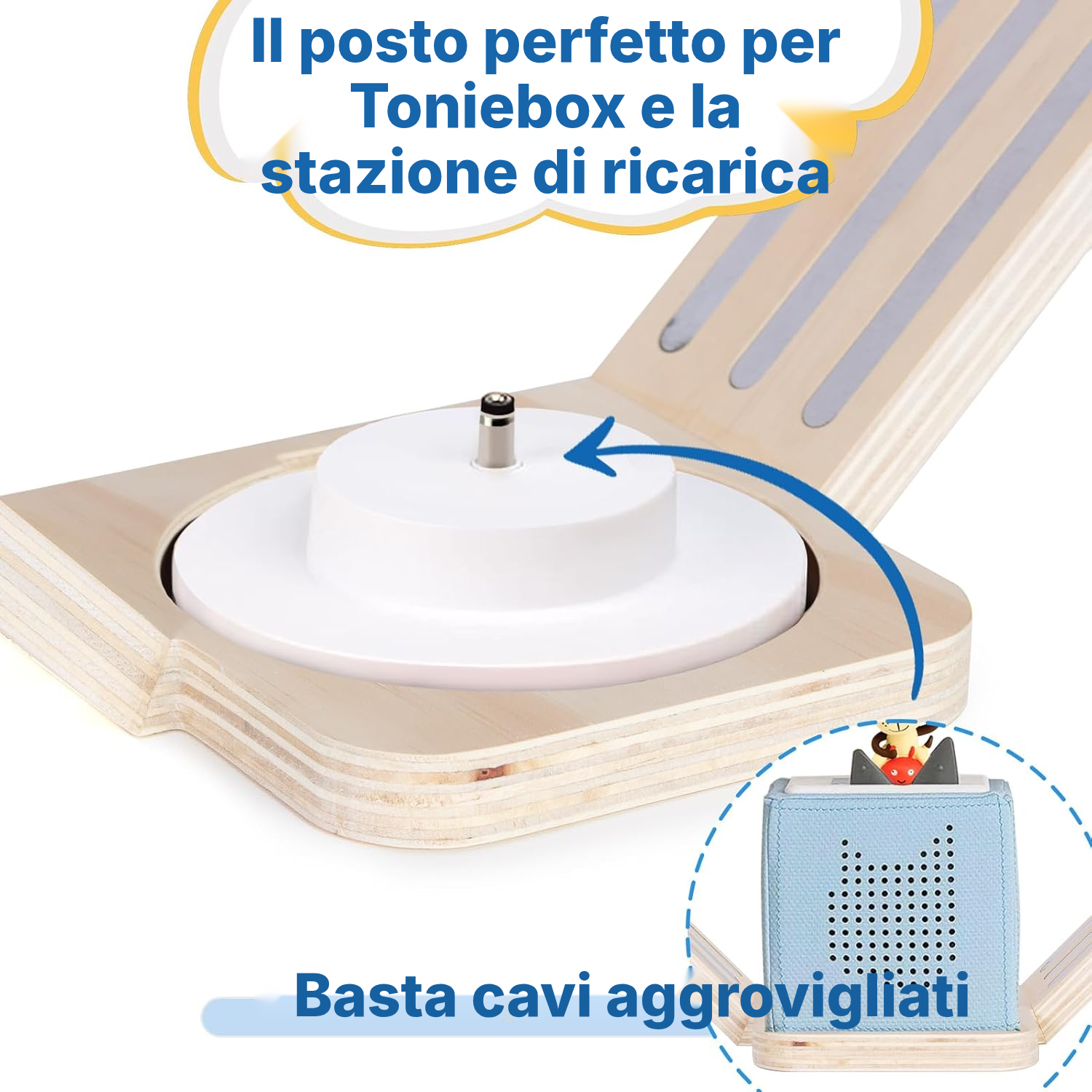 Mensola magnetica per Toniebox/Tonies – ottagono bianco, 35 cm — 4