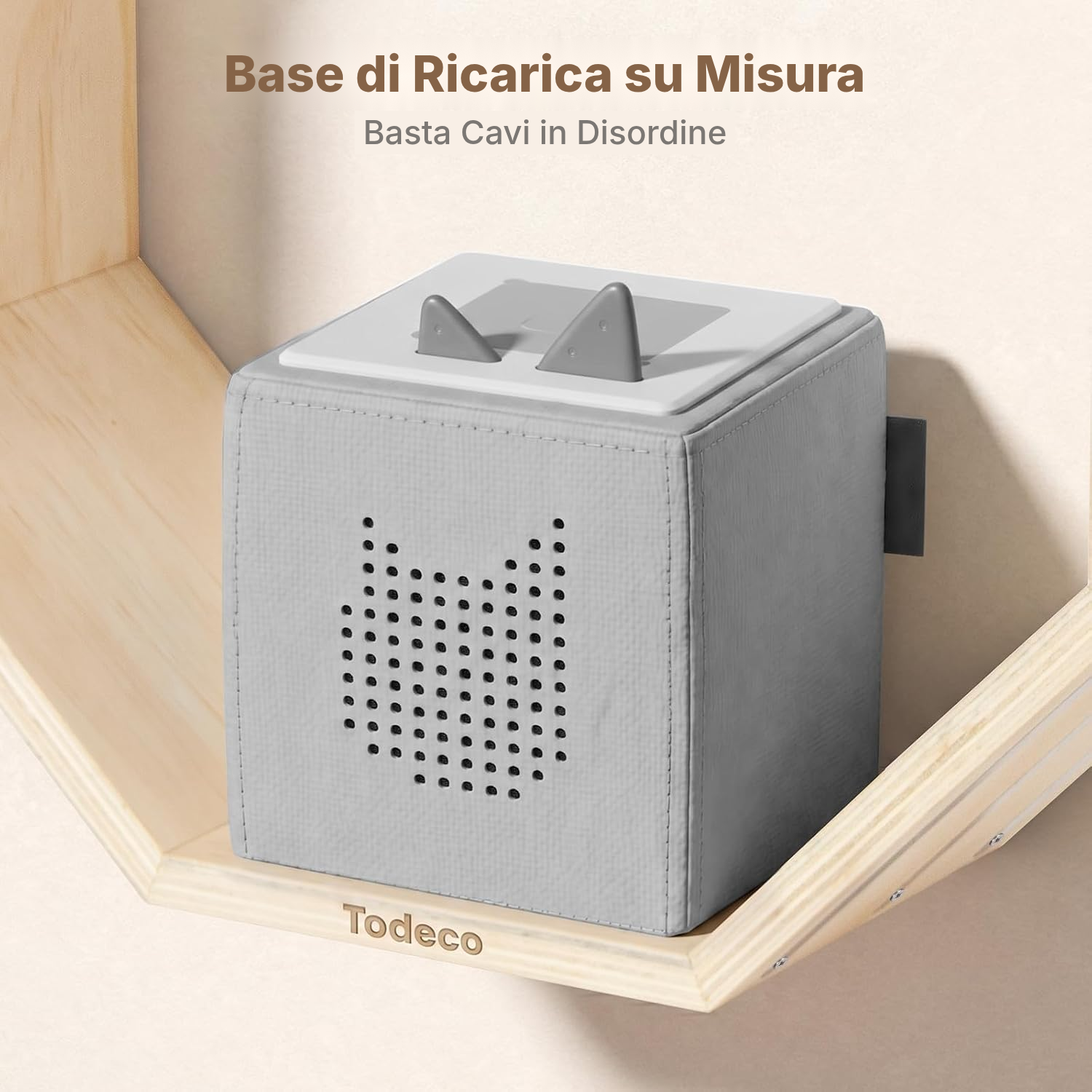 Mensola magnetica per Toniebox/Tonies – ottagono grigio, 40 cm — 4
