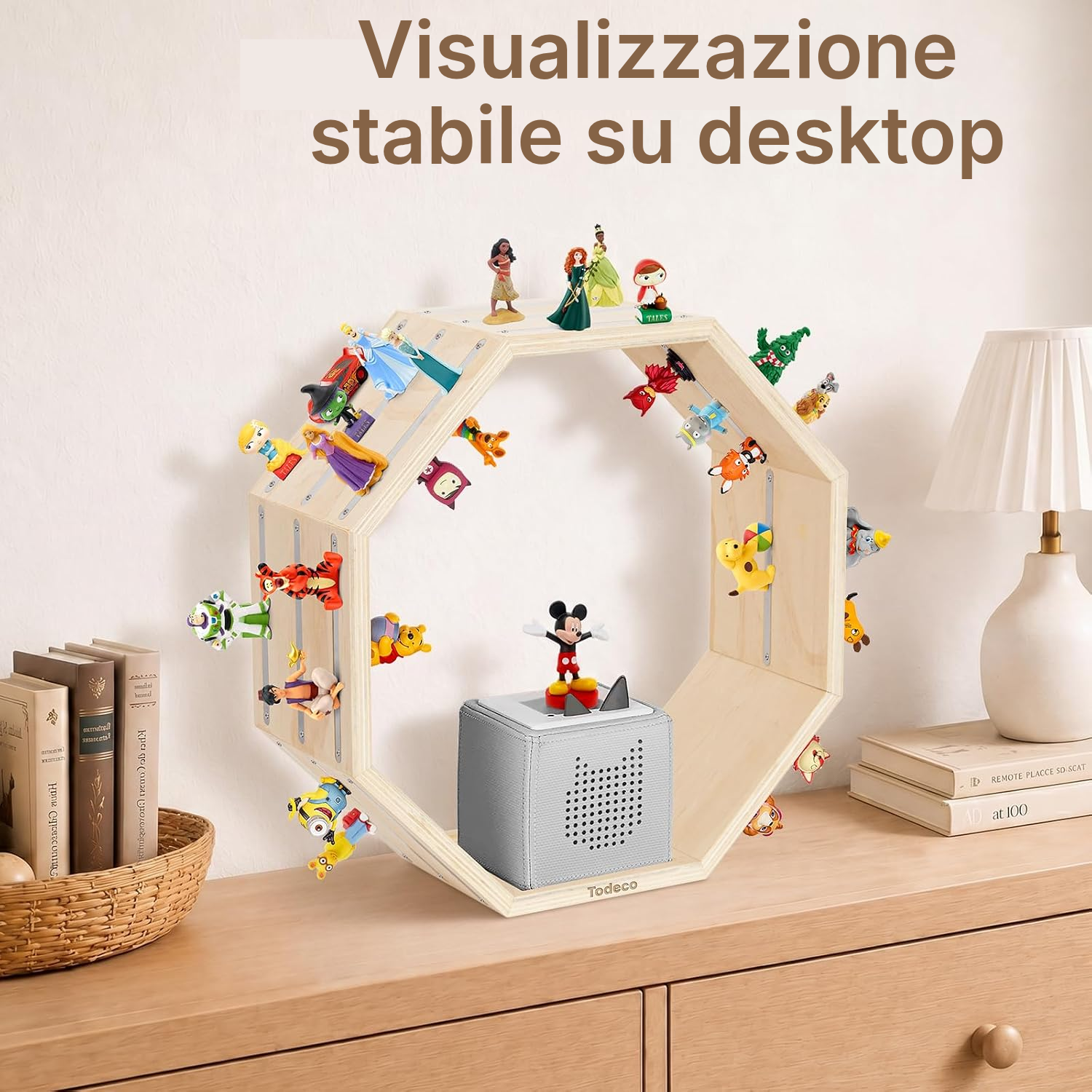 Mensola magnetica per Toniebox/Tonies – ottagono grigio, 40 cm — 7