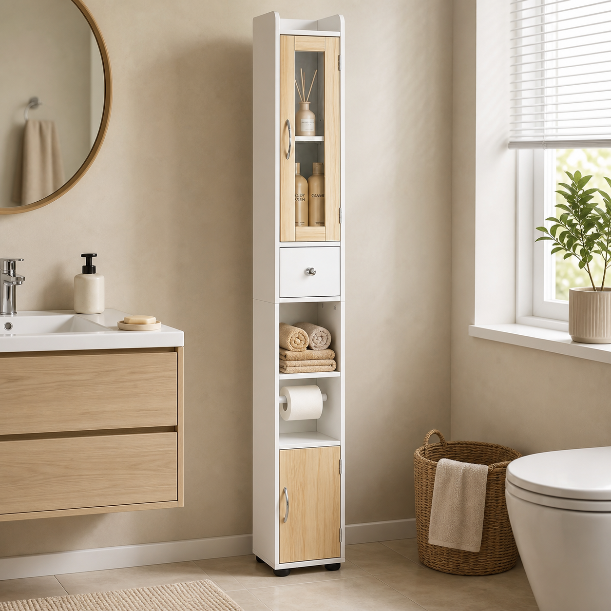 Mobile bagno: colonna salvaspazio