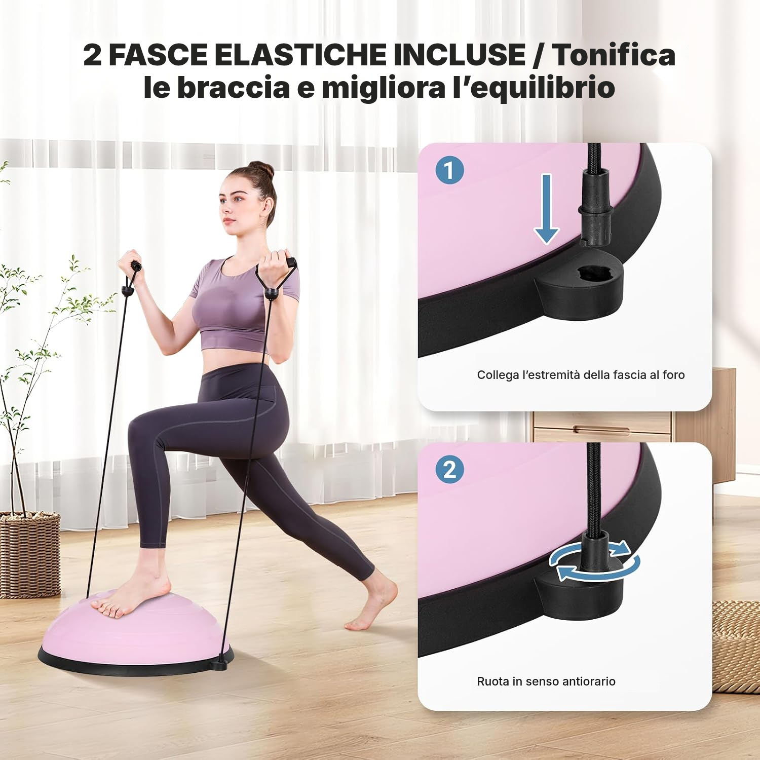 Palla da pilates rosa per equilibrio — corpo intero — 2