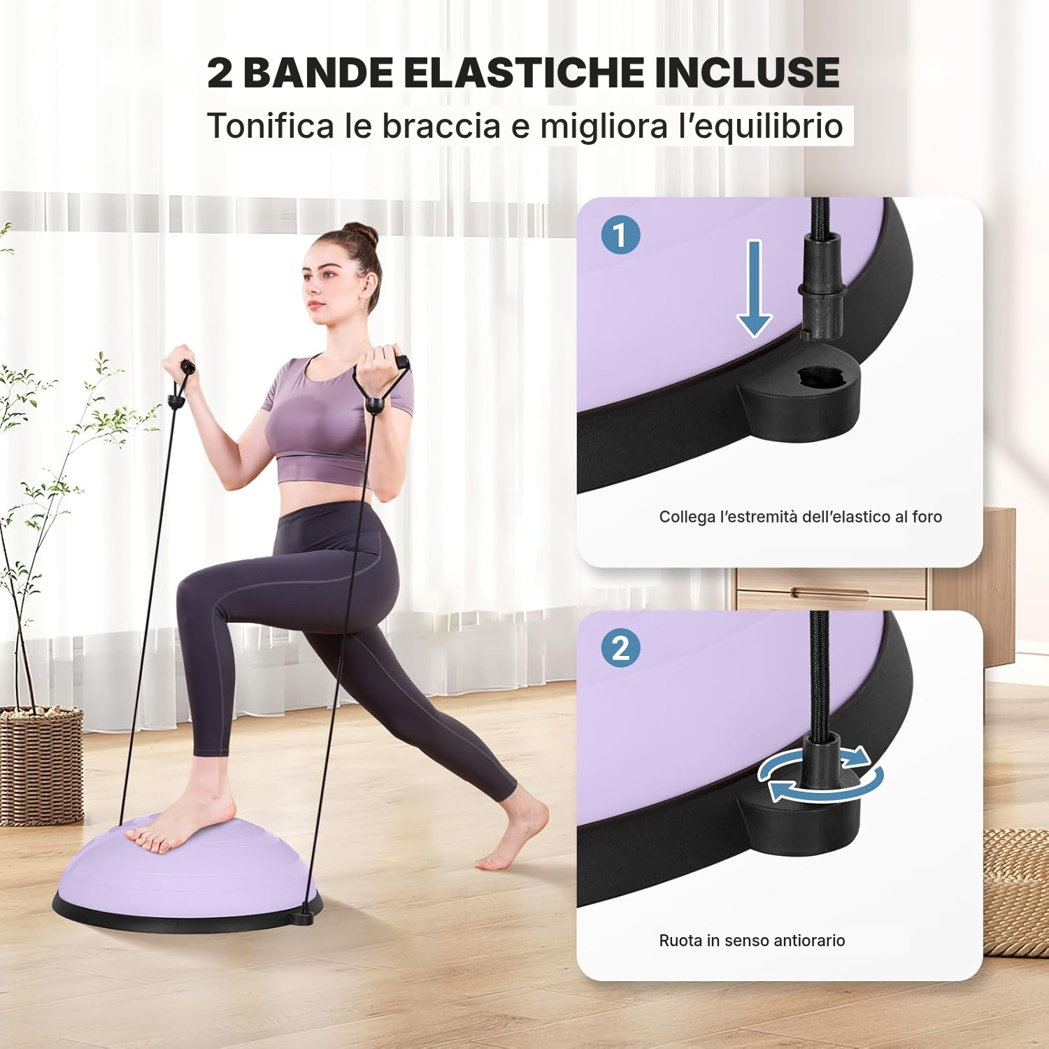 Palla per pilates viola 58 × 58 × 20 cm — 2