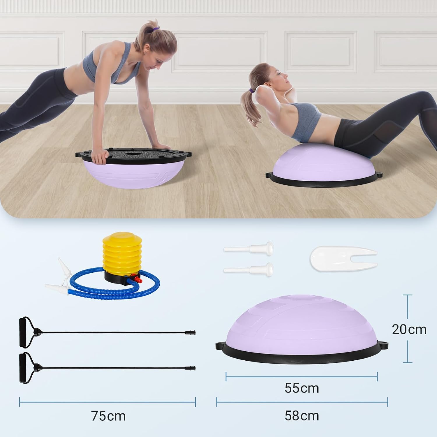 Palla per pilates viola 58 × 58 × 20 cm — 8