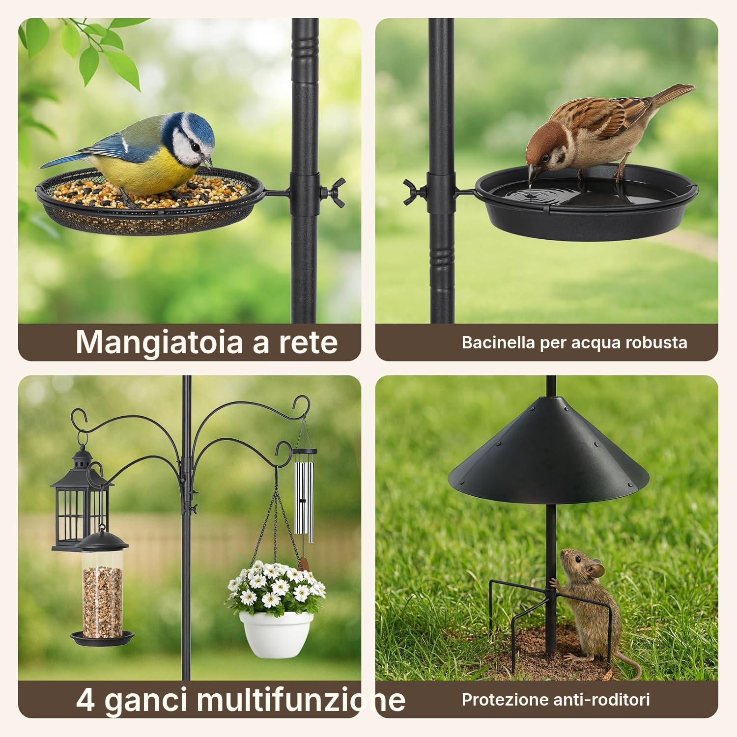 Picchetti da giardino neri 233 × 15 × 15 cm — 2