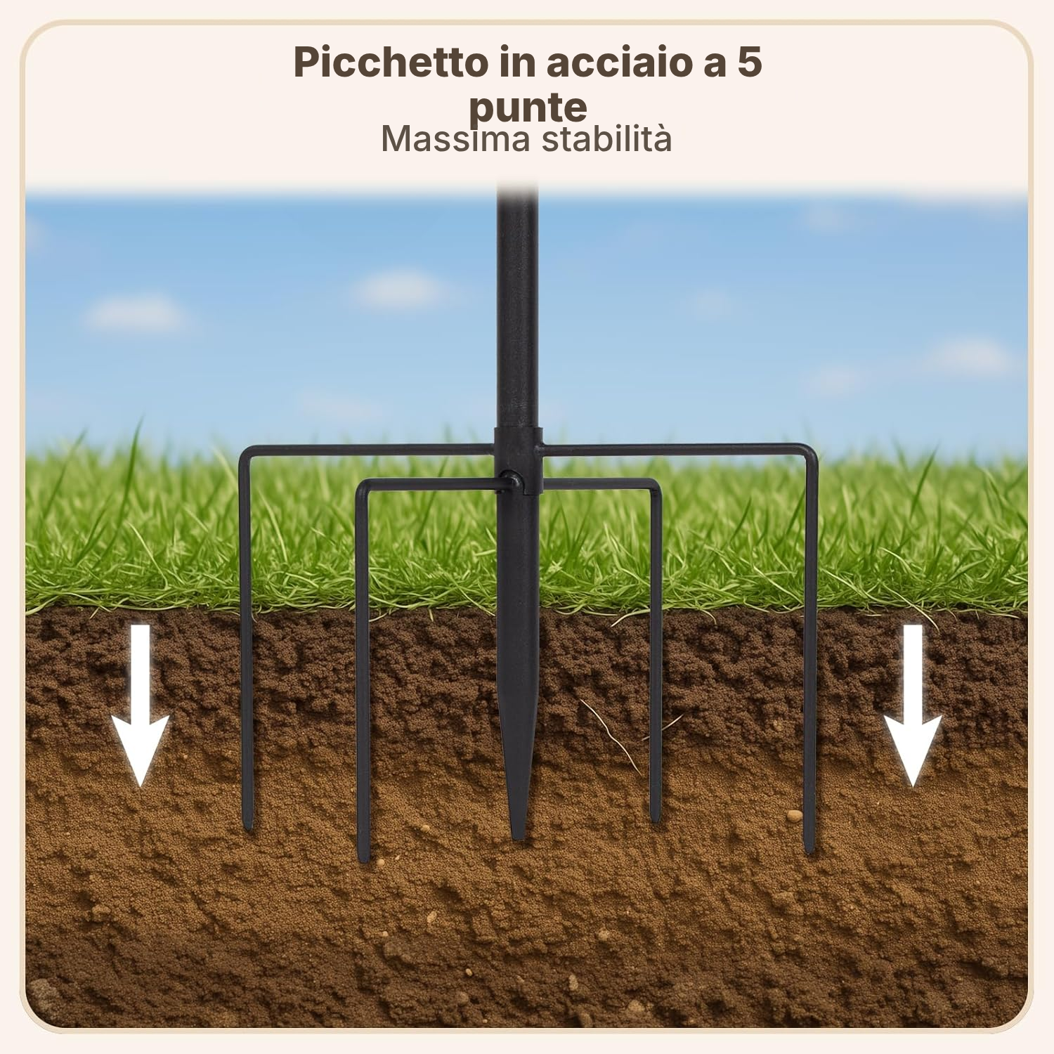 Picchetti da giardino neri 233 × 15 × 15 cm — 4