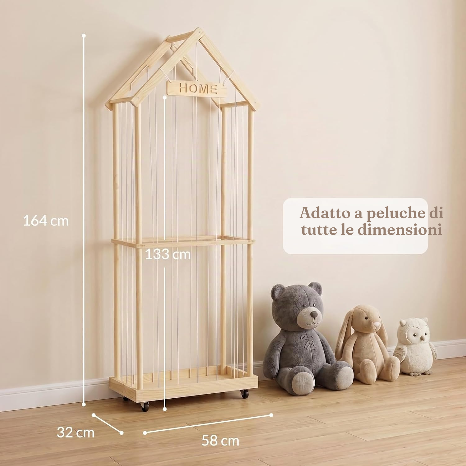 Porta peluche a 2 livelli, 164 cm — 2