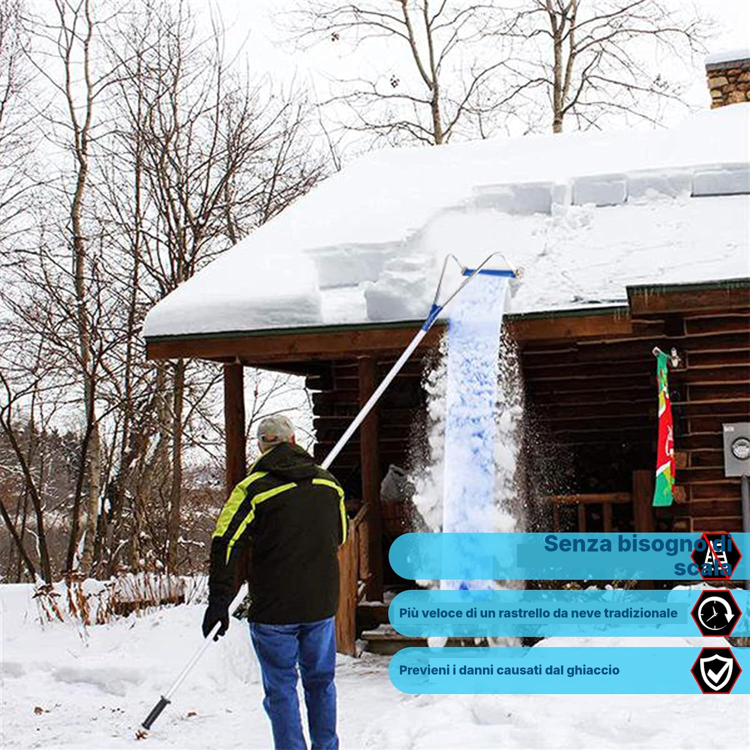 Rastrello da neve per tetto, uso da terra — 5