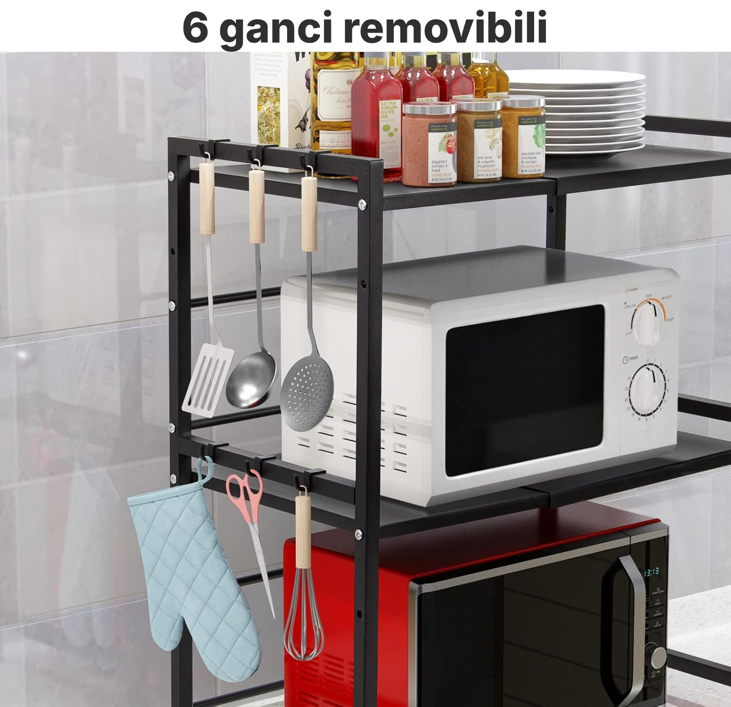 Scaffale cucina estensibile nero — 4