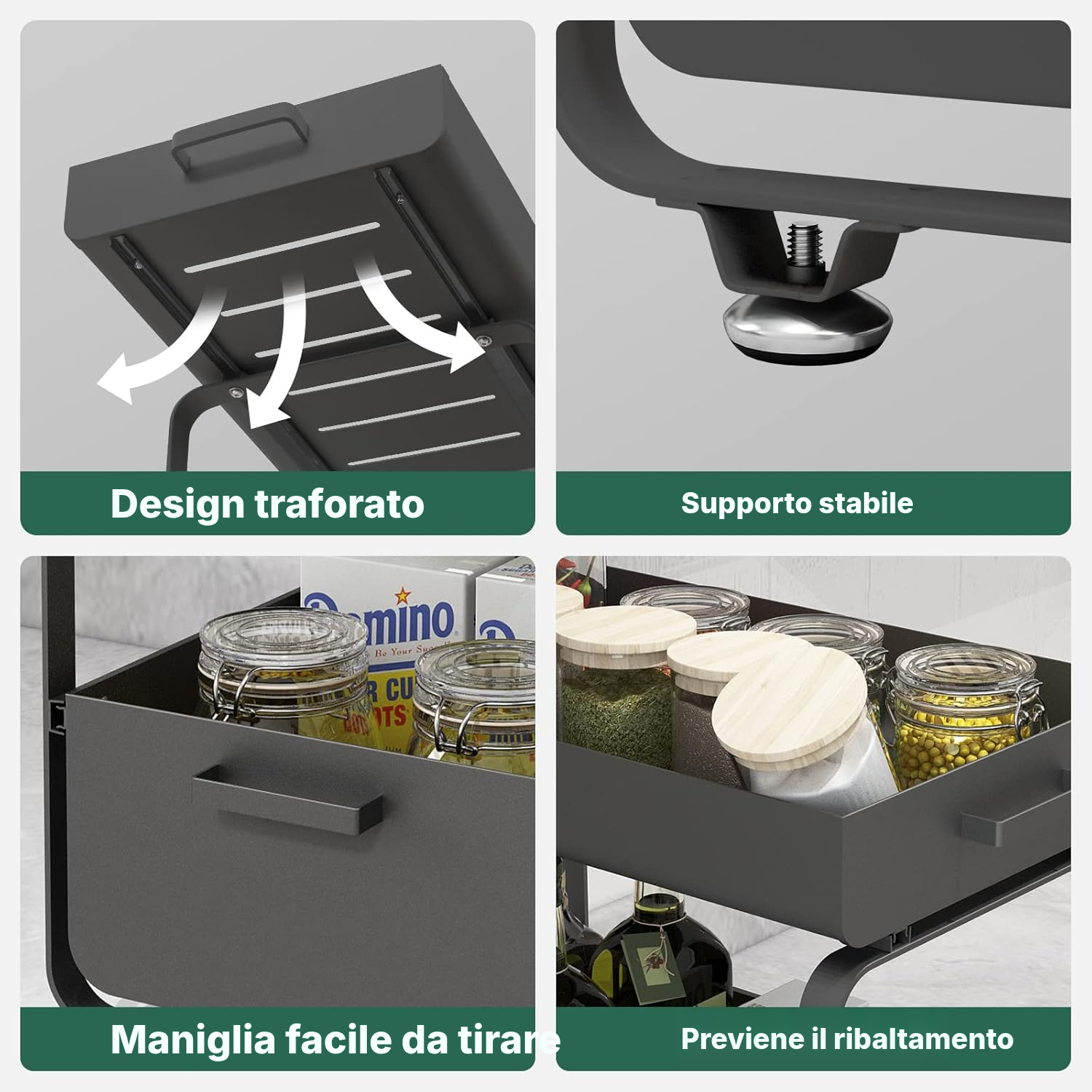 Organizer cucina sottolavello nero – accesso facile — 4