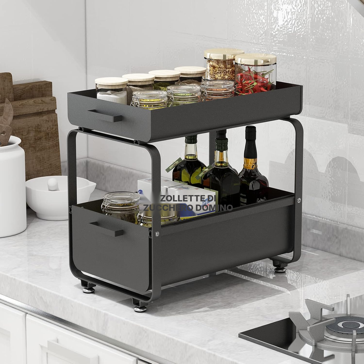 Organizer cucina sottolavello nero – accesso facile — 7