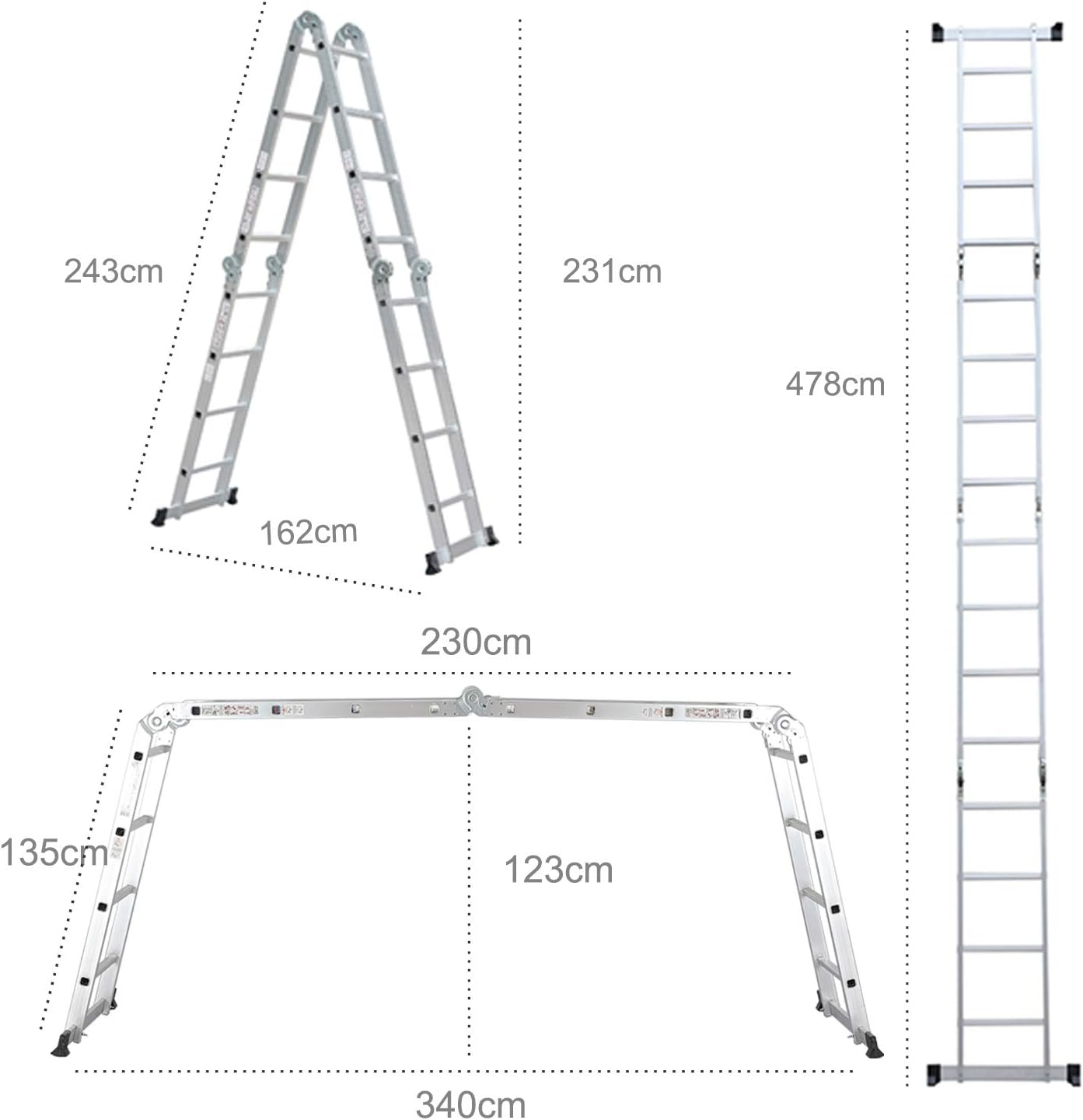 Scala alluminio telescopica 6 in 1 fino a 478 cm — 5