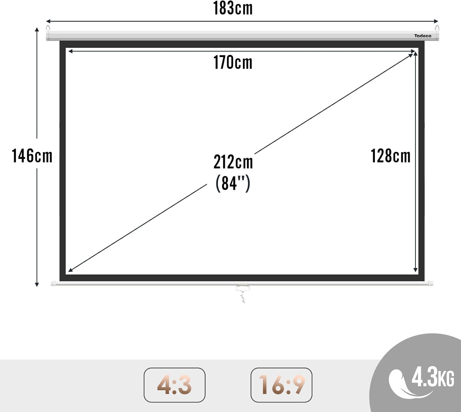 Schermo per proiettore 4K 170 x 128 cm — 5