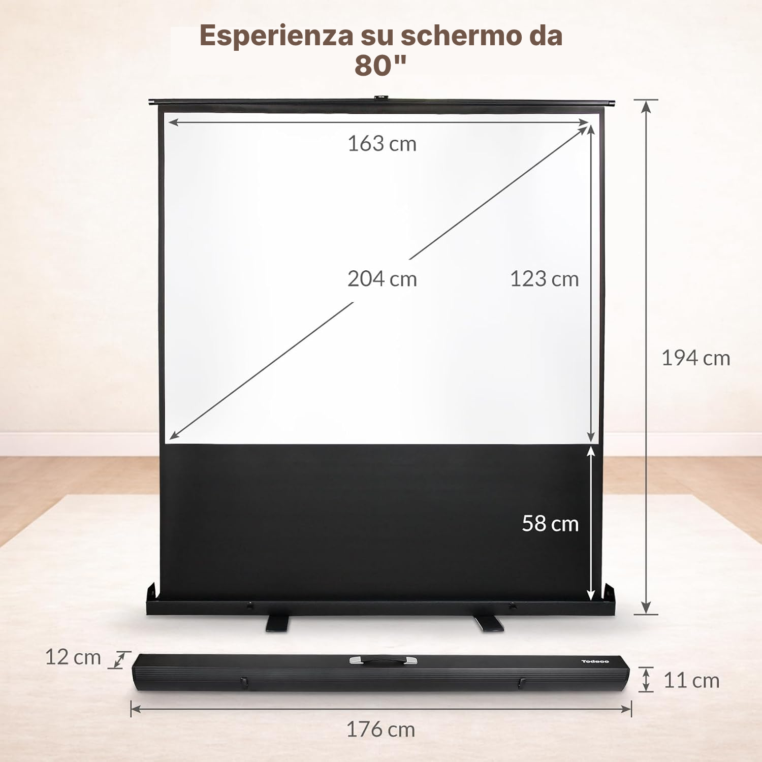 Schermo per smart proiettore 163 × 123 cm — 2