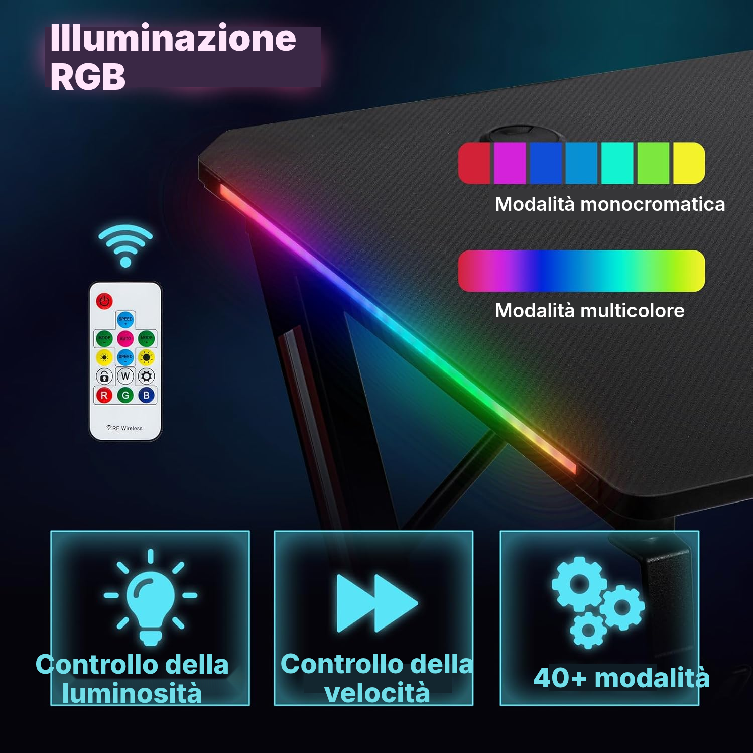Scrivania da gaming 160 cm, pronta a giocare — 3